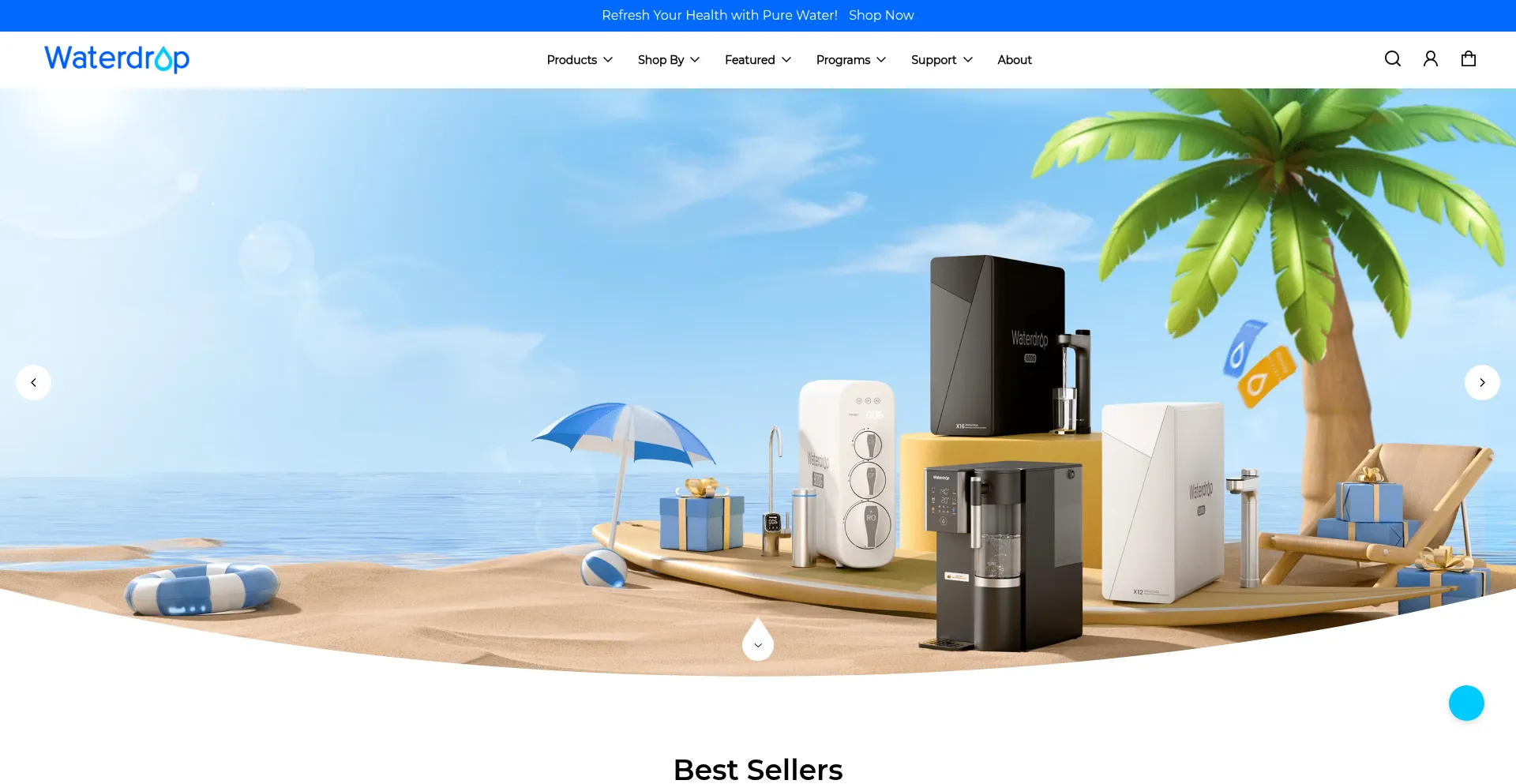 Website screenshot of Waterdropfilter.eu