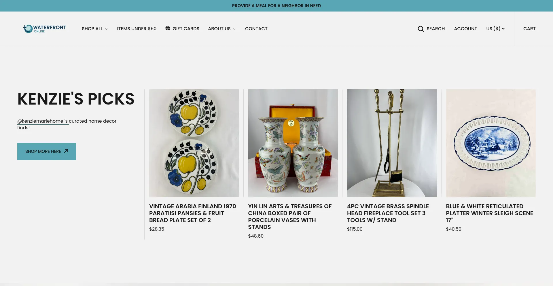 Website screenshot of Waterfrontonline.org