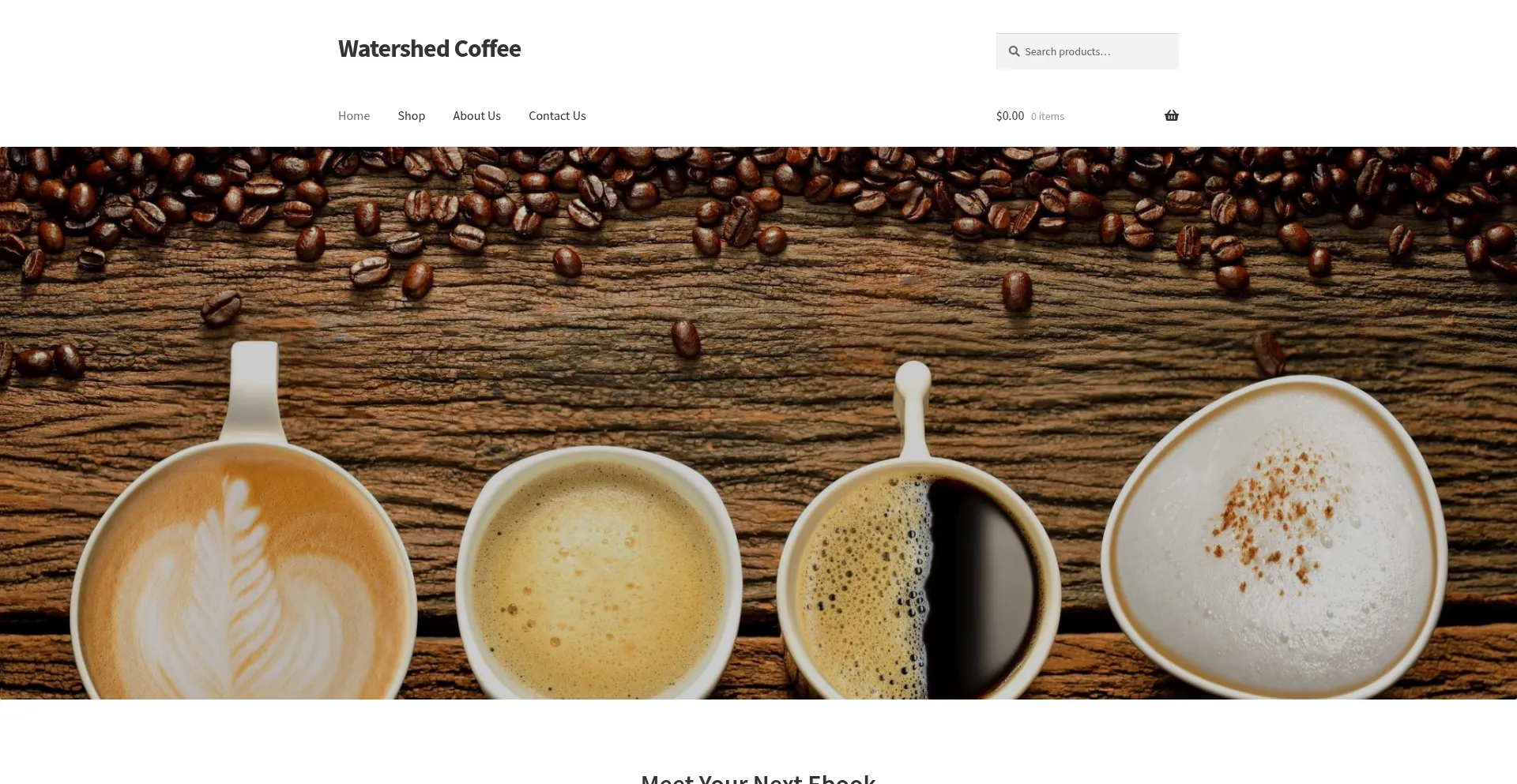 Website screenshot of Watershedcoffee.quest