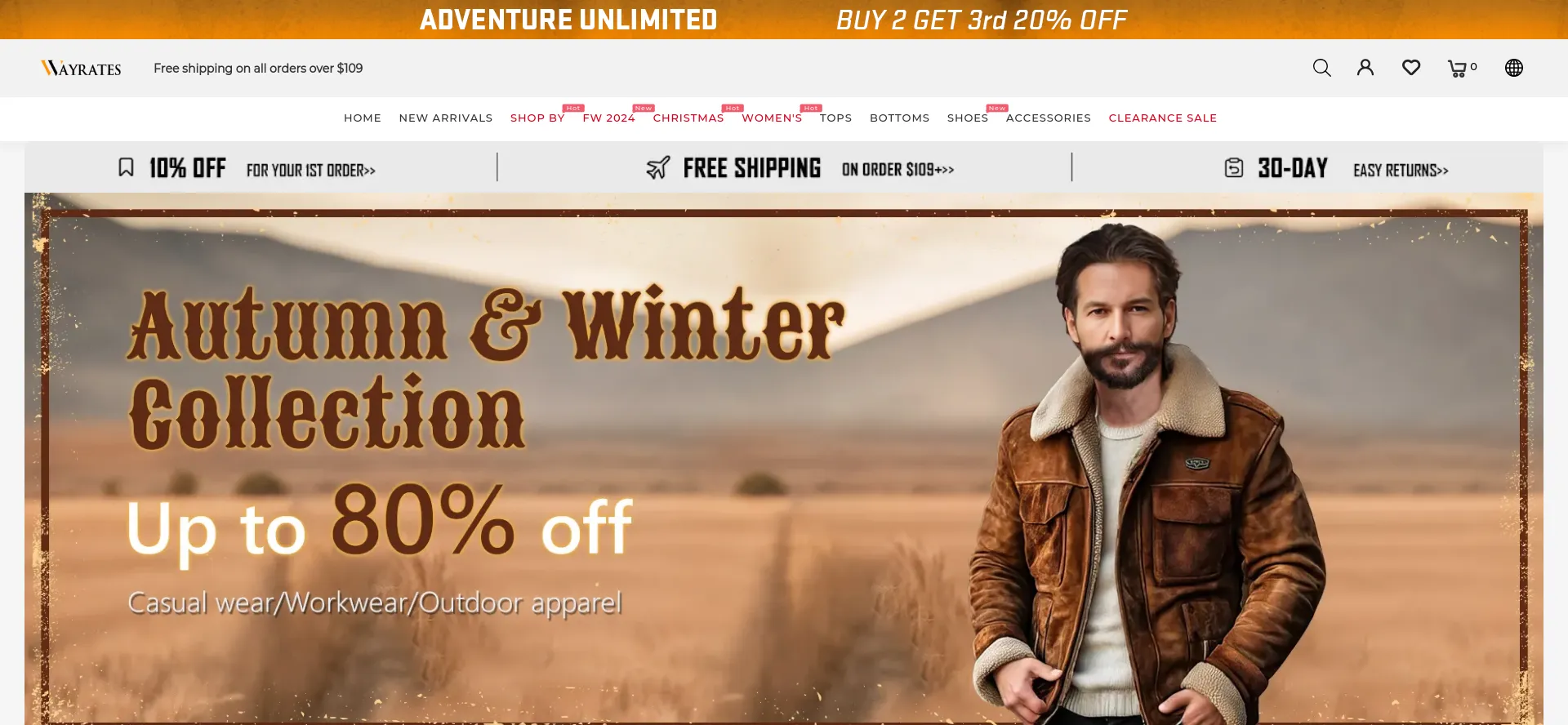 Website screenshot of Wayrates.com