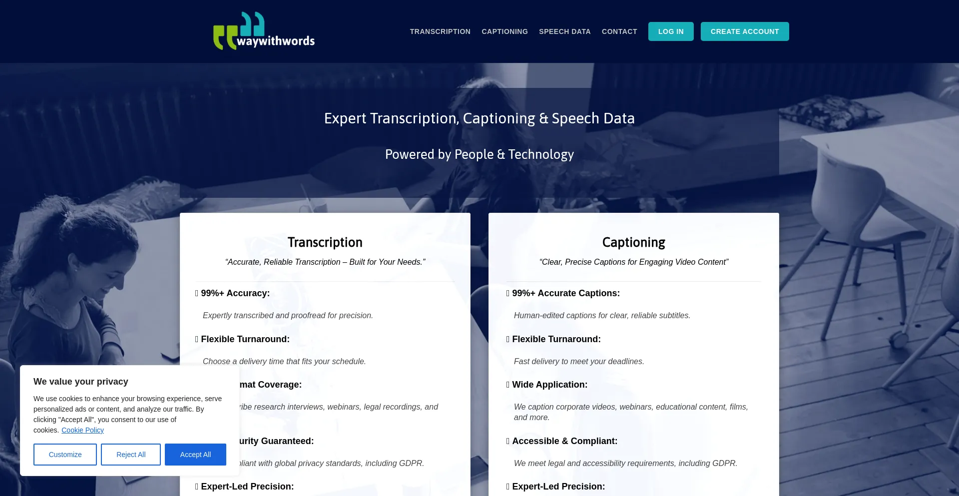 Website screenshot of Waywithwords.net