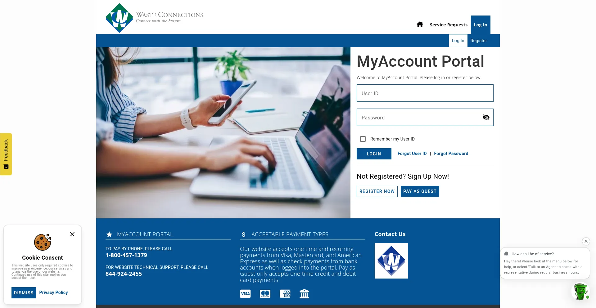 Website screenshot of Wcicustomer.com