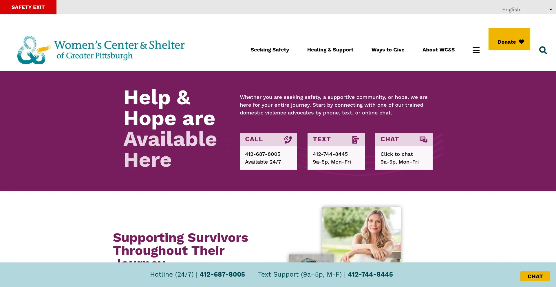 Website screenshot of Wcspittsburgh.org