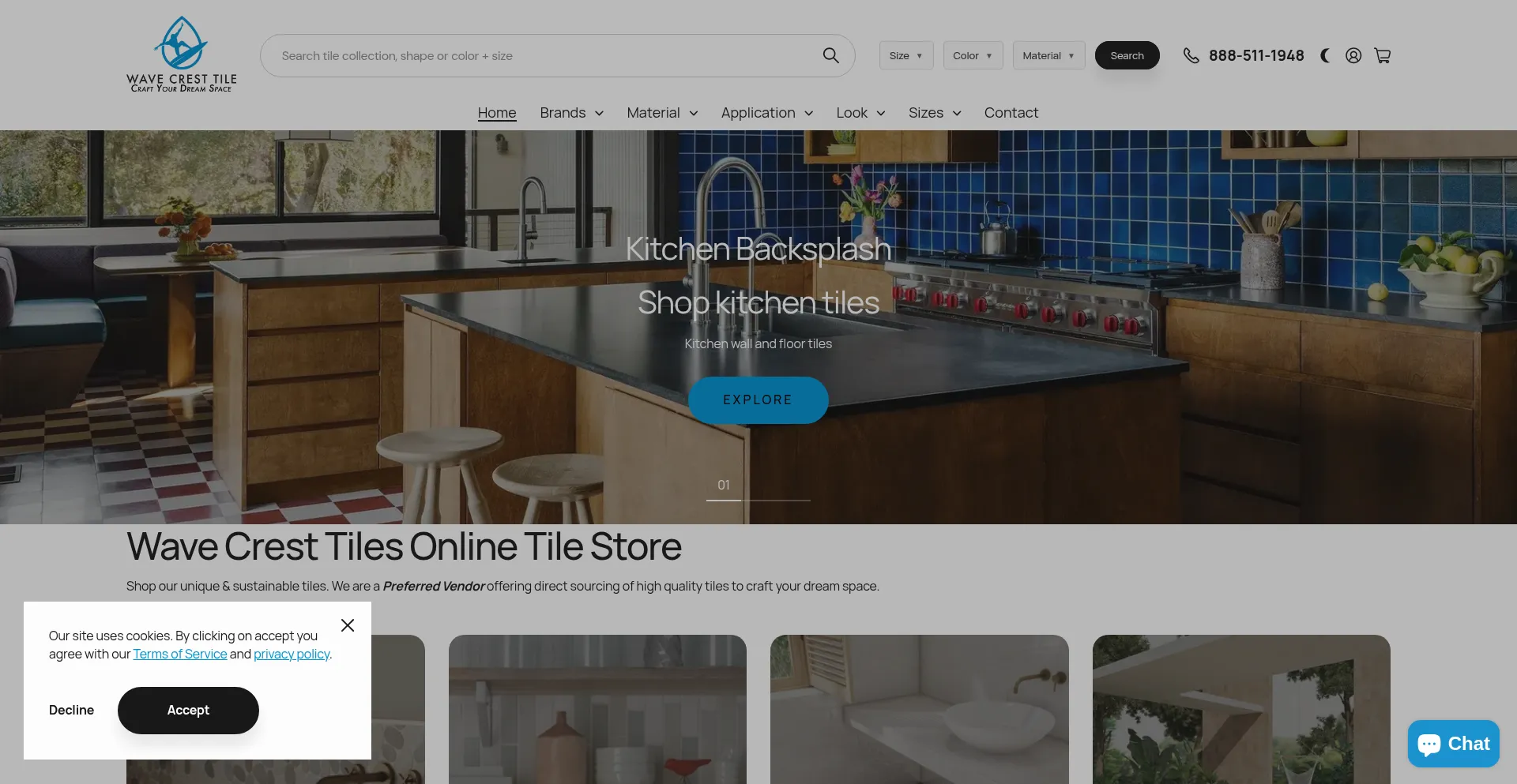 Website screenshot of Wctiles.com