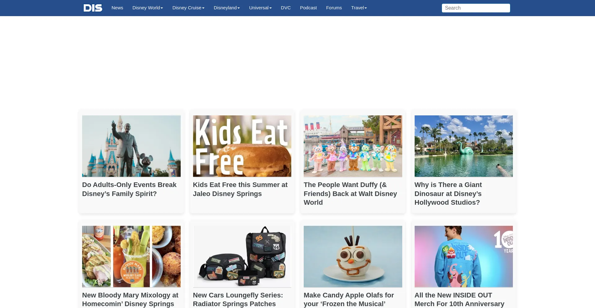 Website screenshot of Wdwinfo.com