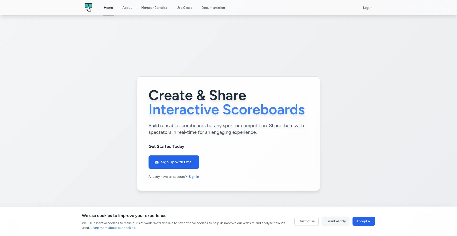 Website screenshot of We-tally.com
