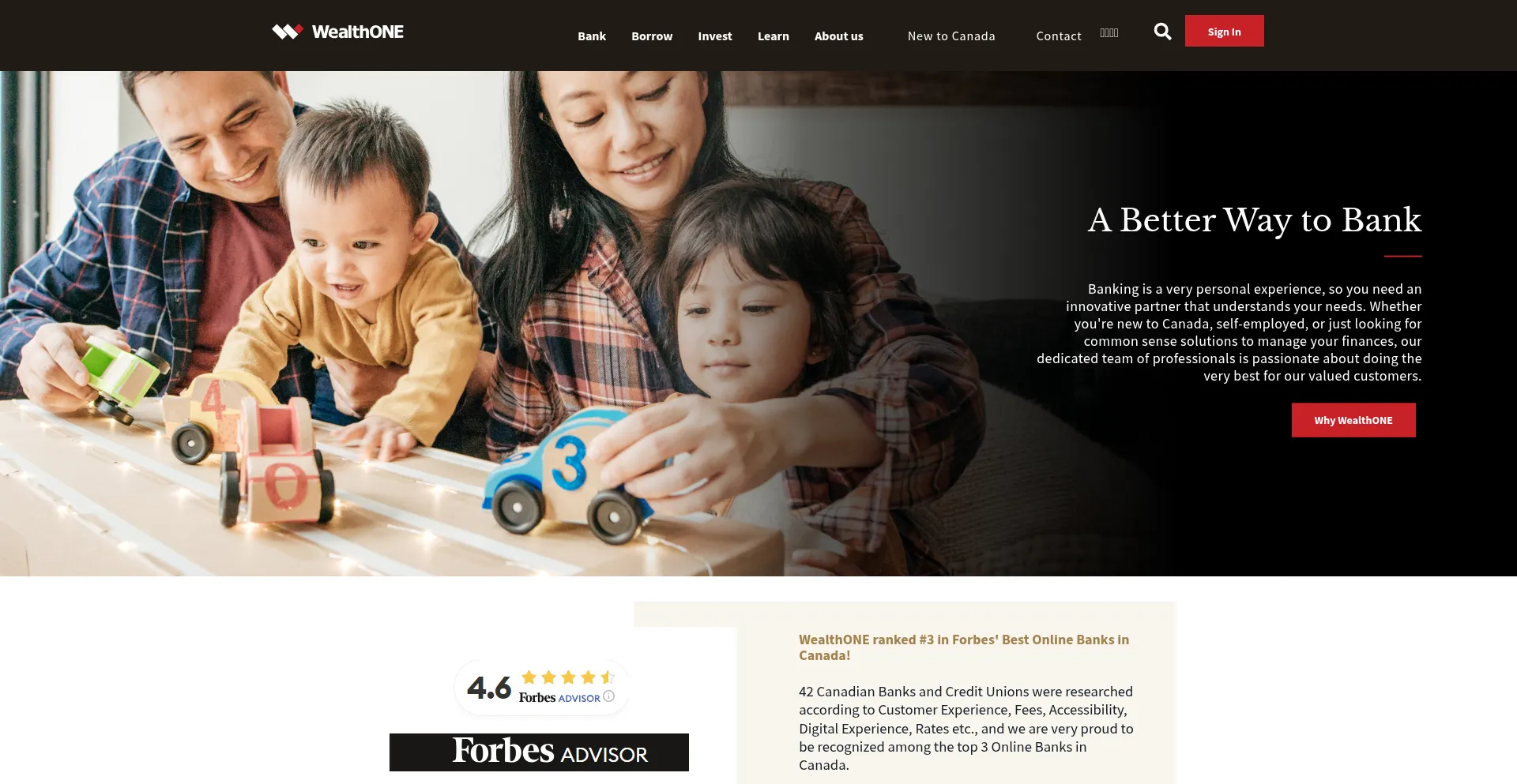 Website screenshot of Wealthonebankofcanada.com