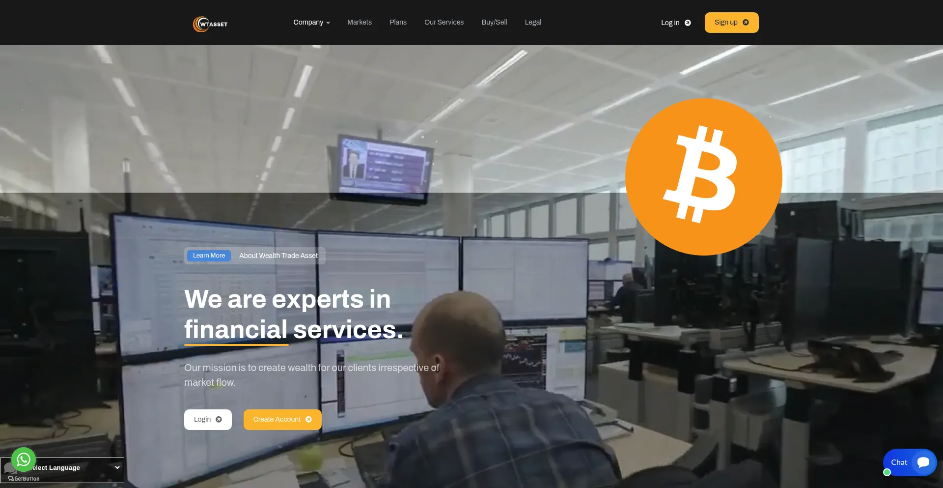 Website screenshot of Wealthtradeasset.com