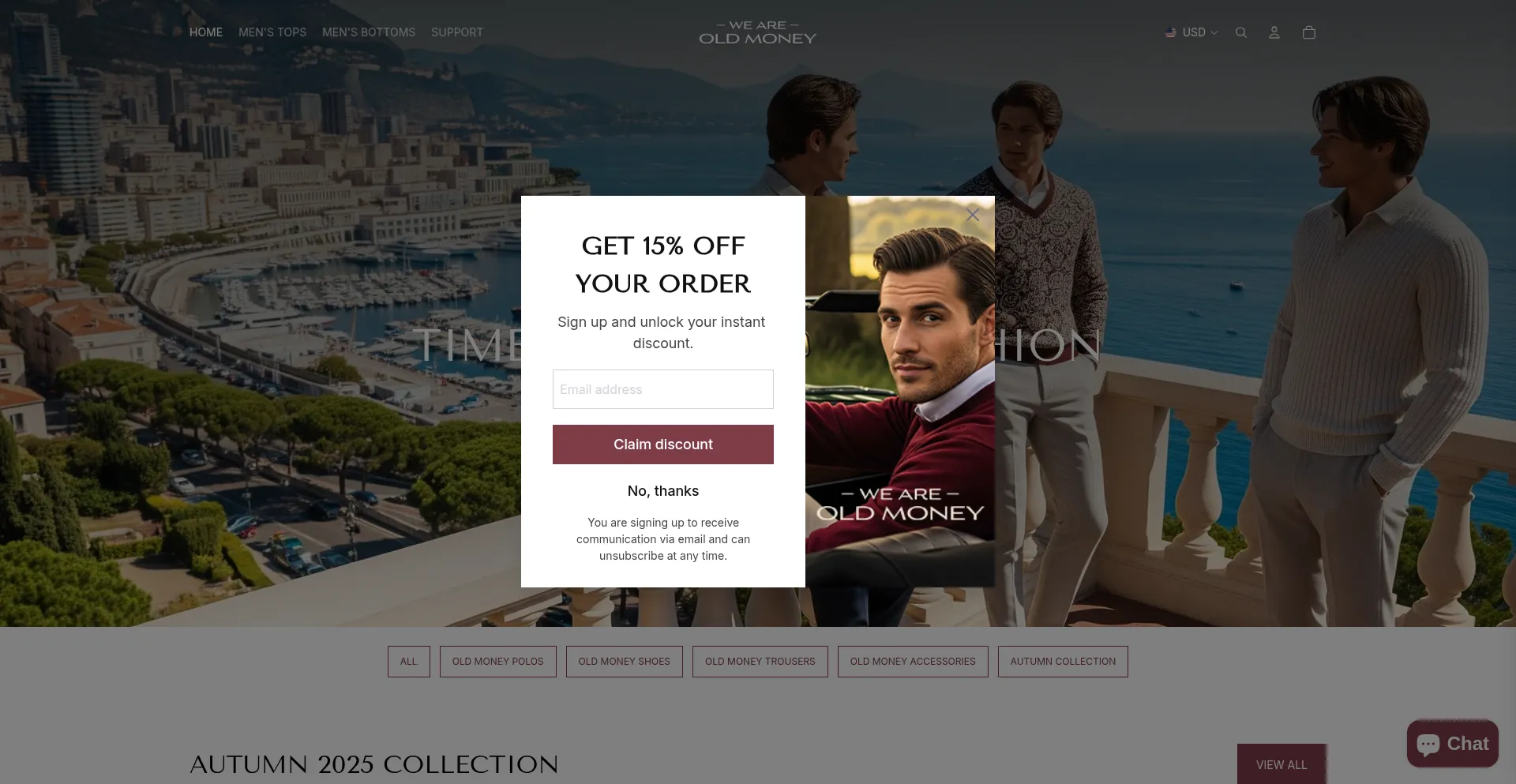 Website screenshot of Weareoldmoney.com
