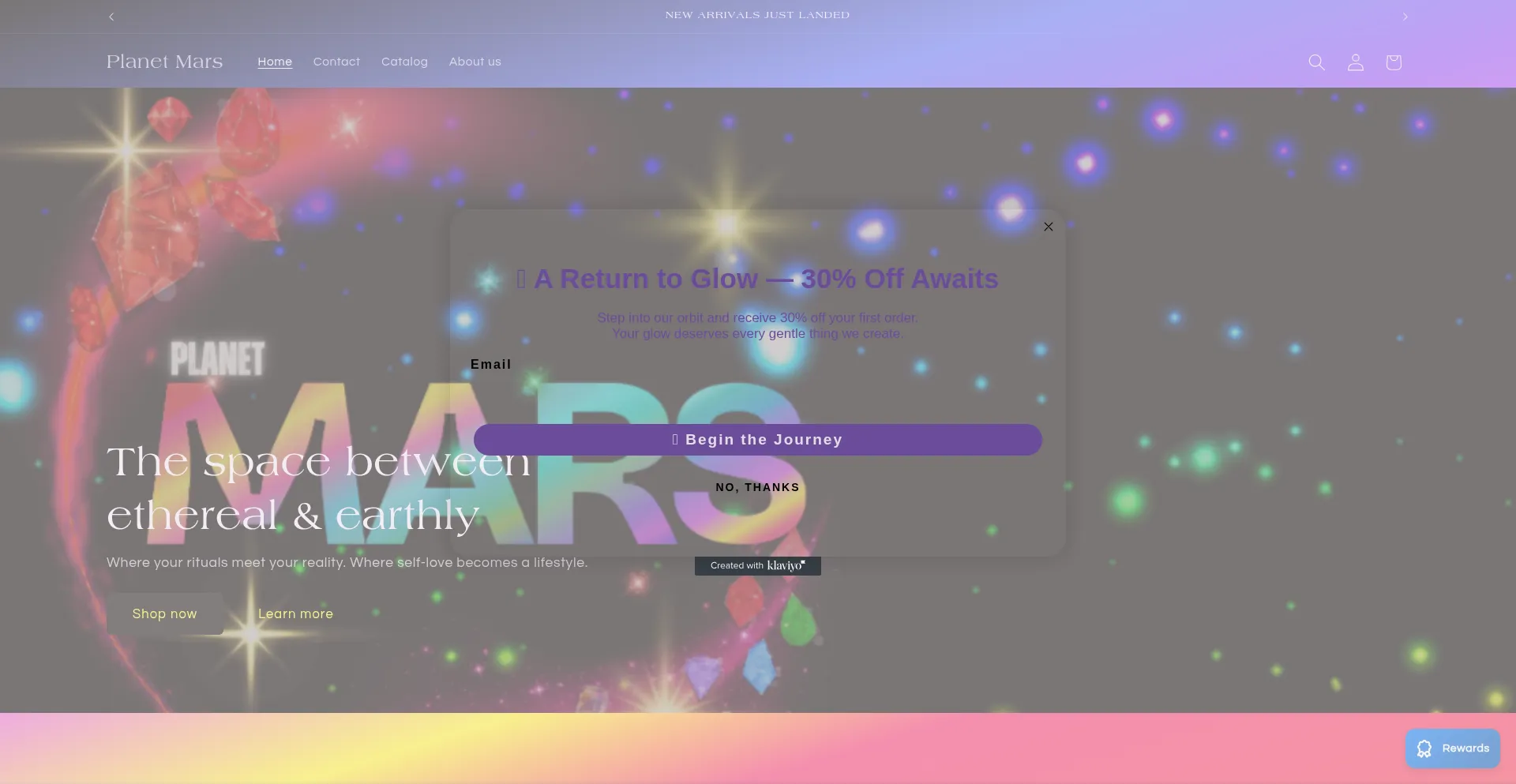 Website screenshot of Weareplanetmars.com