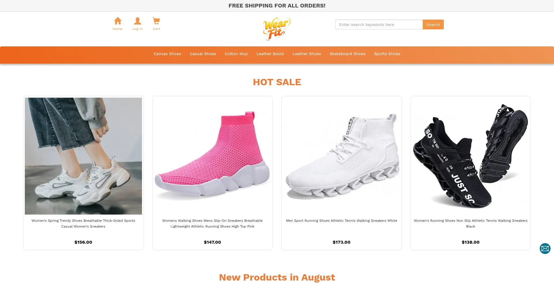 Website screenshot of Wearfit.net