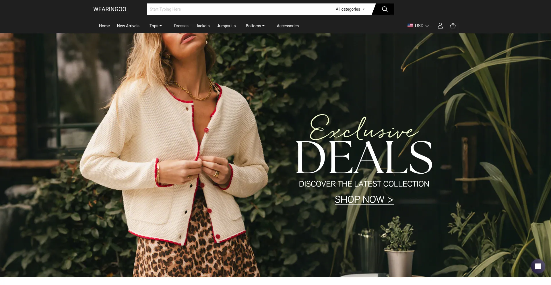 Website screenshot of Wearingoo.com