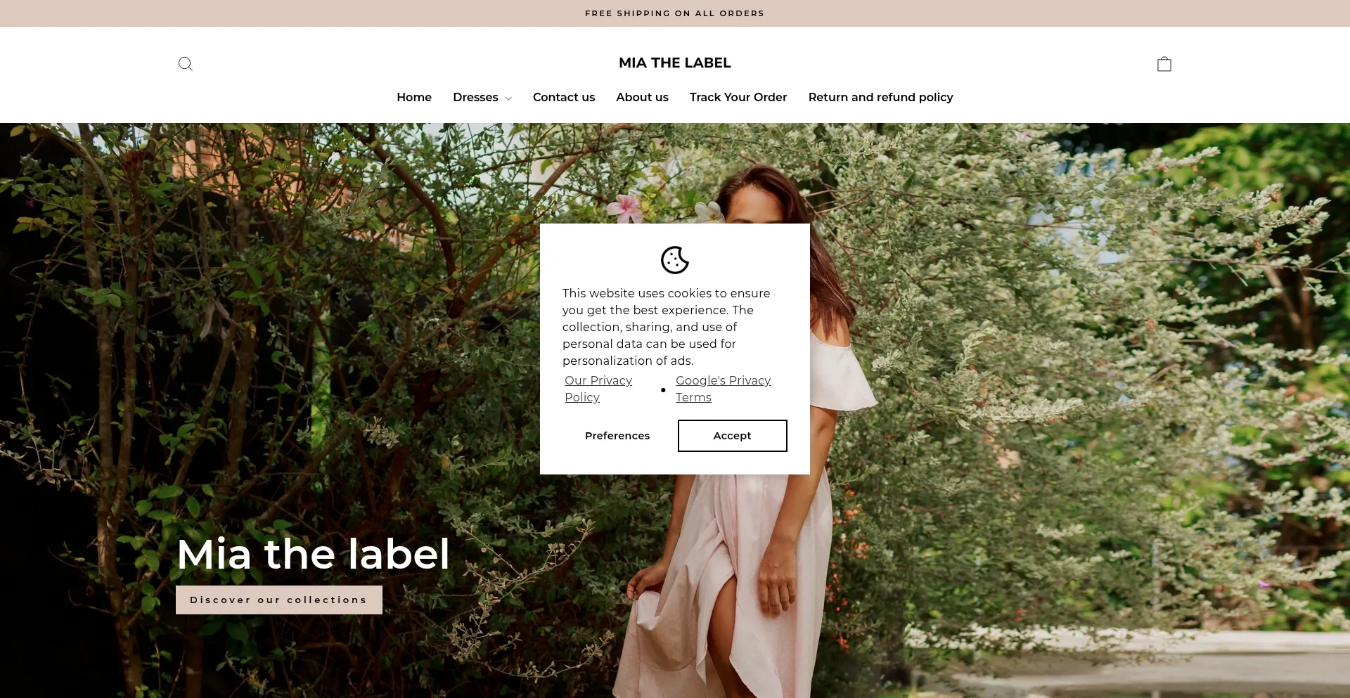 Website screenshot of Wearmiathelabel.com