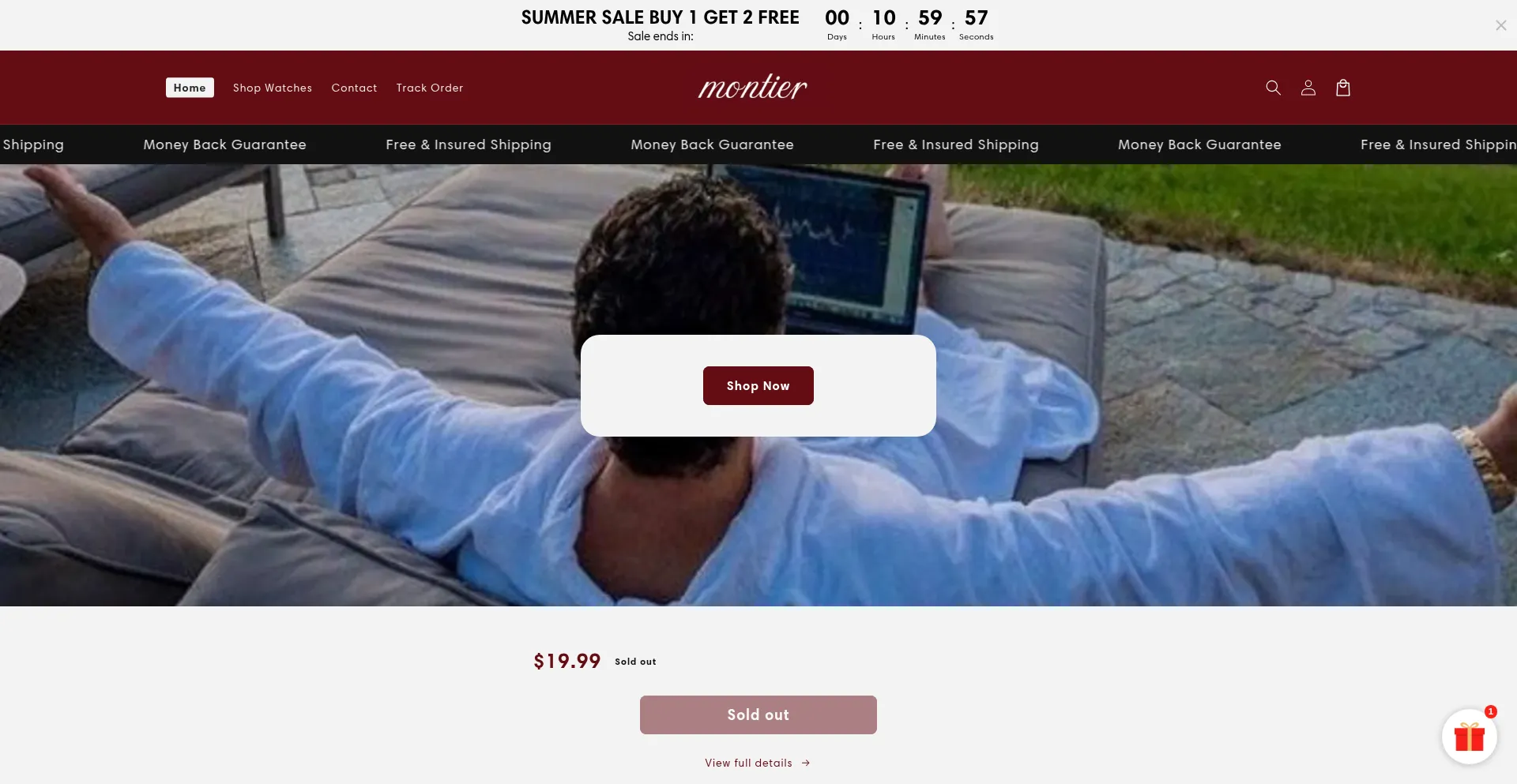 Website screenshot of Wearmontier.com