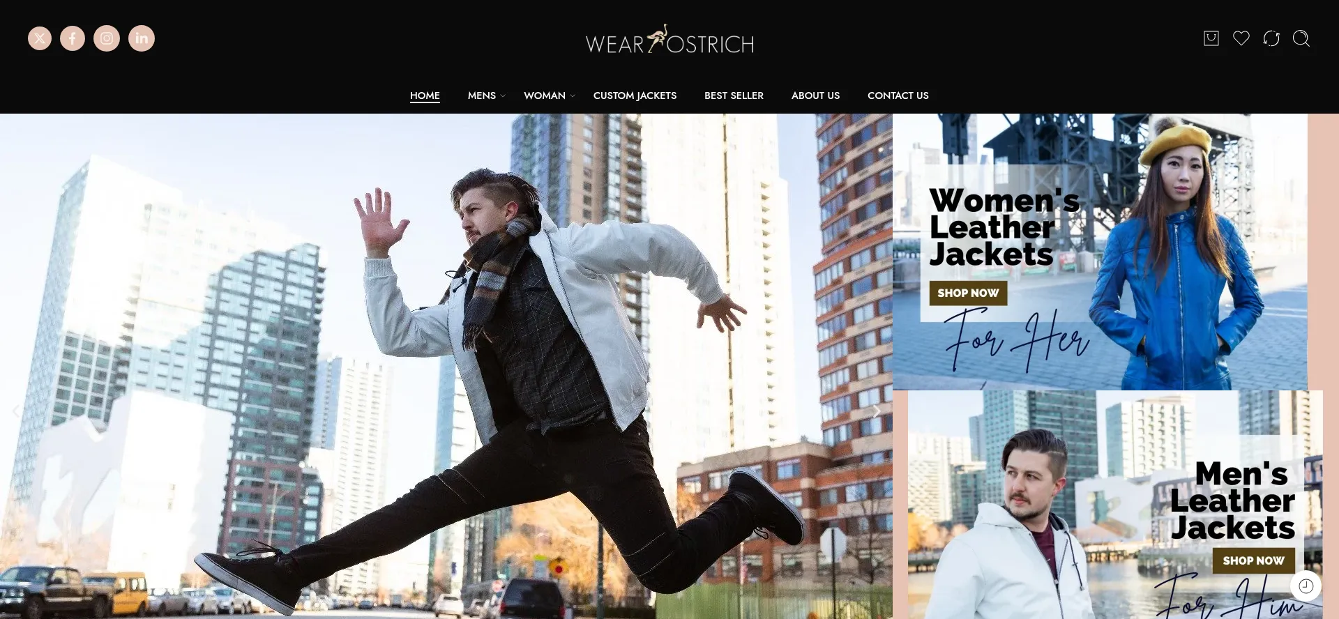 Website screenshot of Wearostrich.com