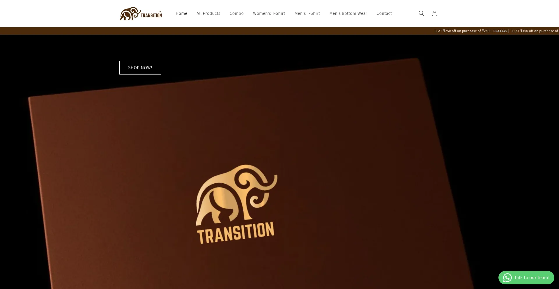 Website screenshot of Weartransition.com