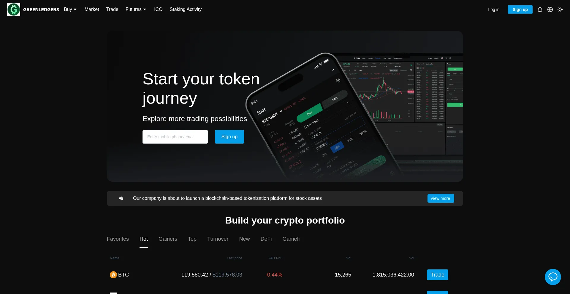 Website screenshot of Web.greenledgers.com