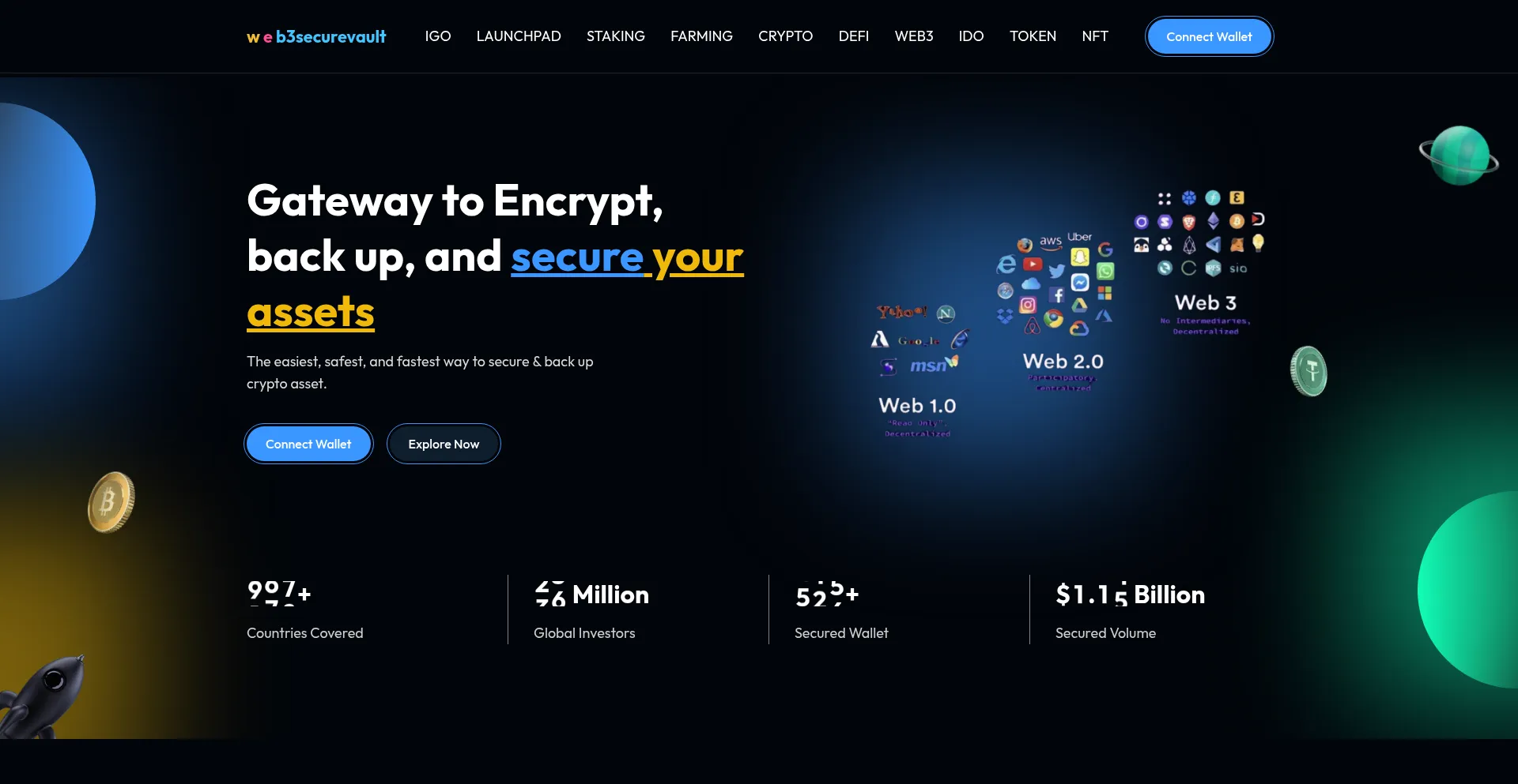Website screenshot of Web3secureasset.com