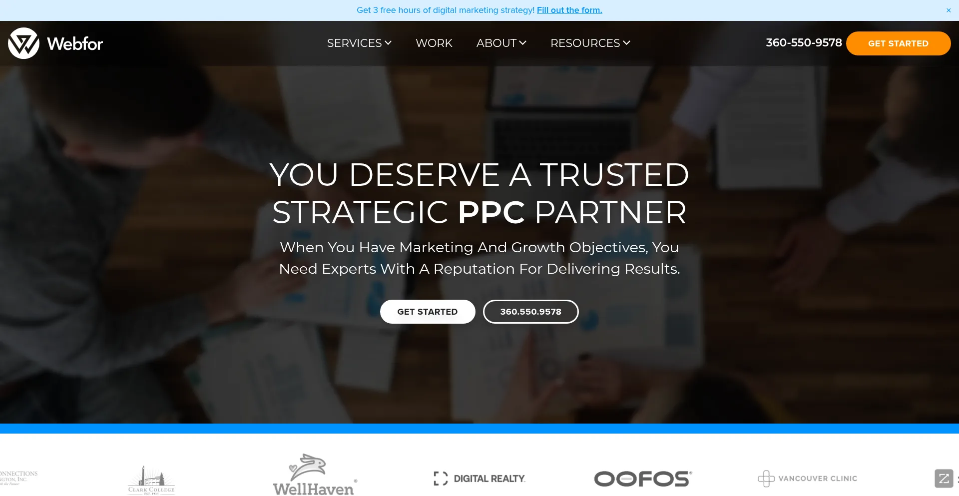 Website screenshot of Webfor.com