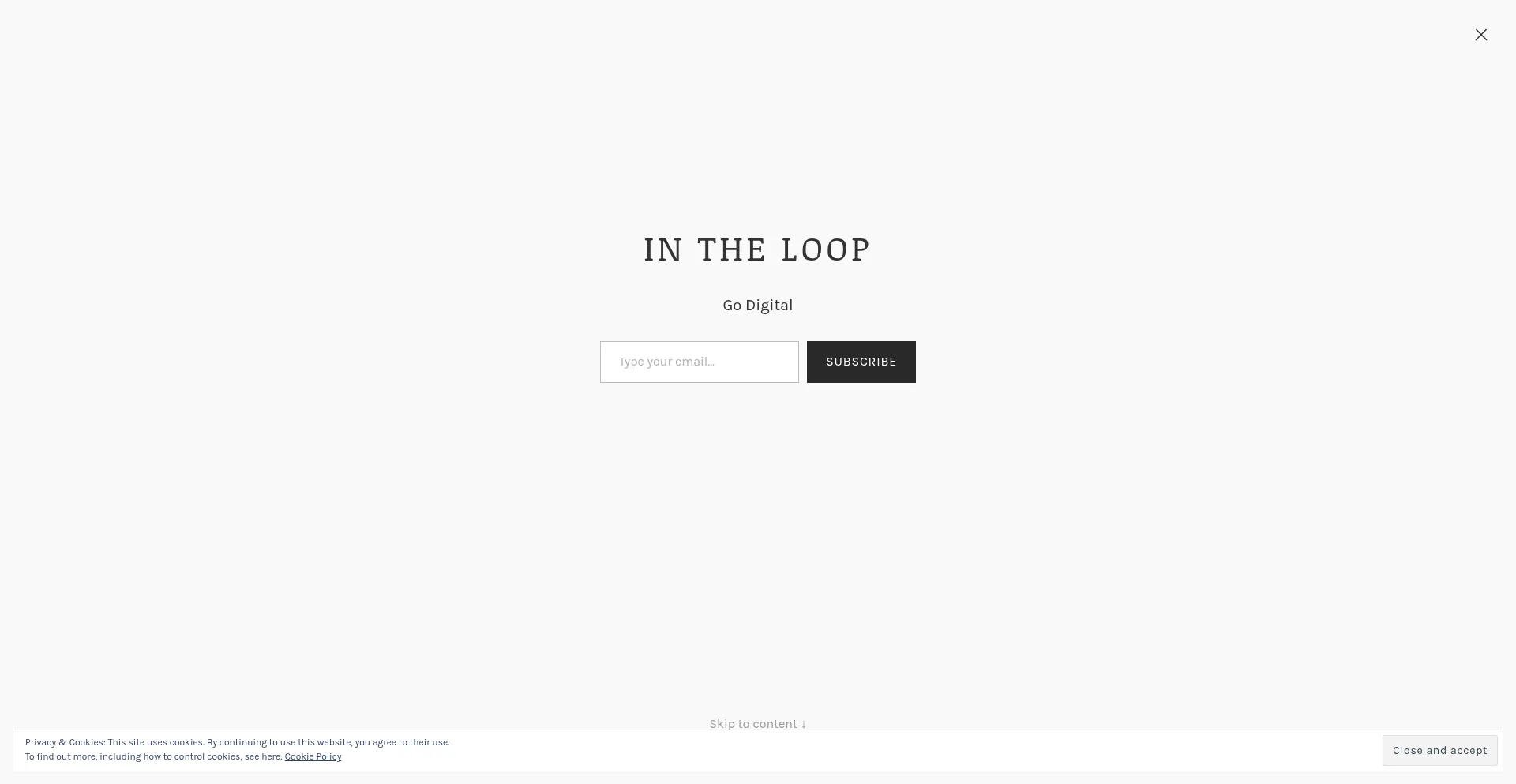Website screenshot of Webintheloop.com