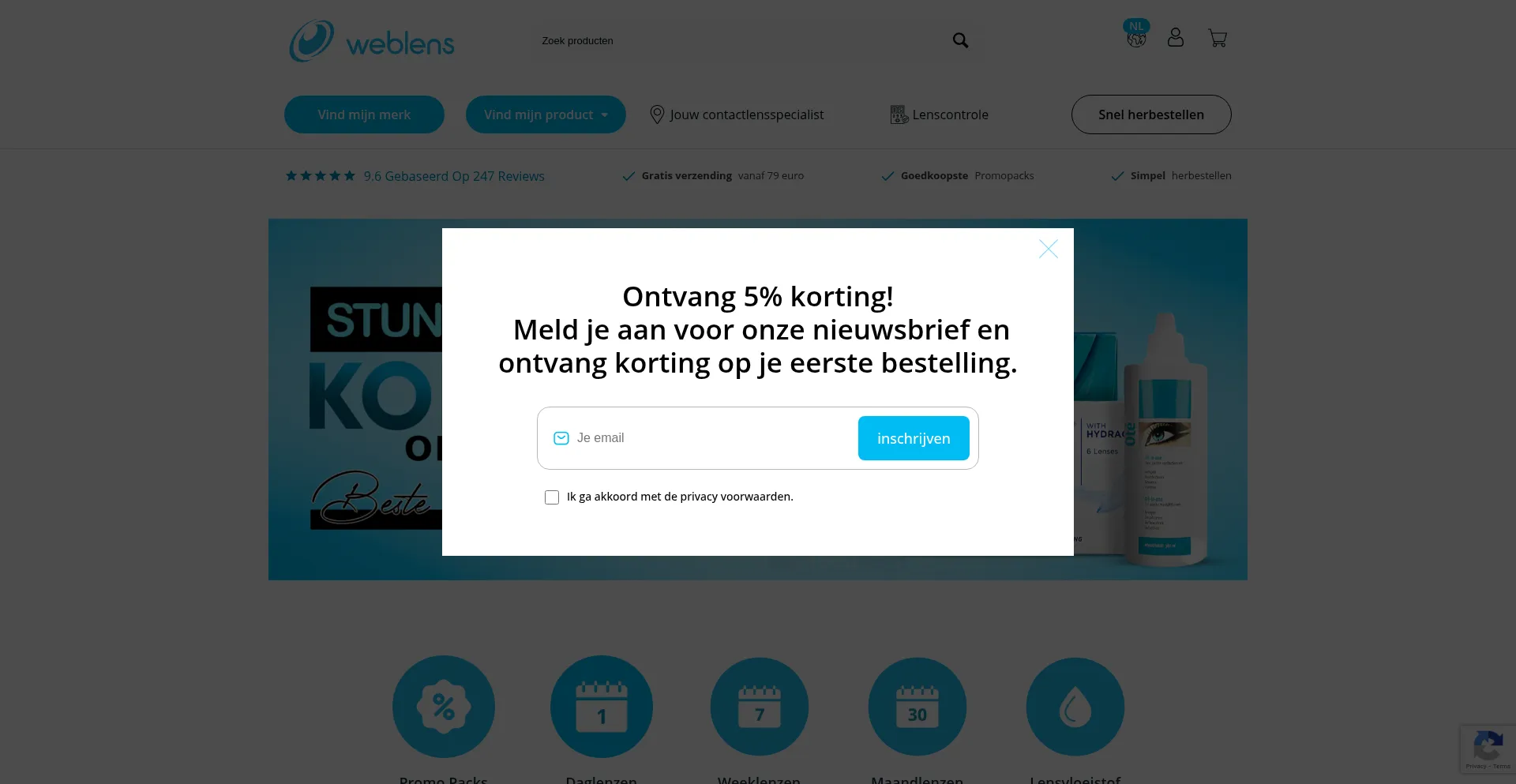 Website screenshot of Weblens.be