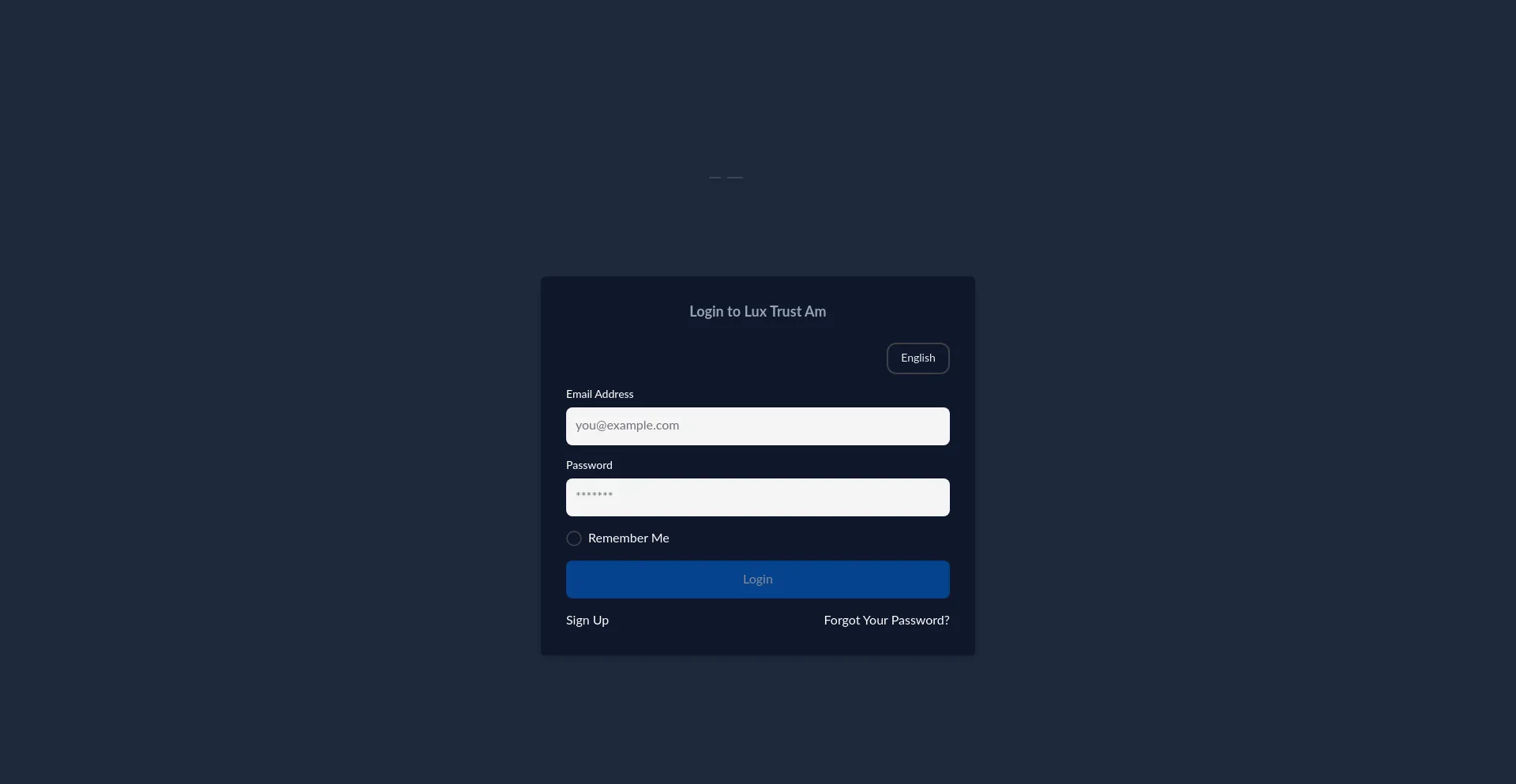 Website screenshot of Webtrader.luxtrustma.com