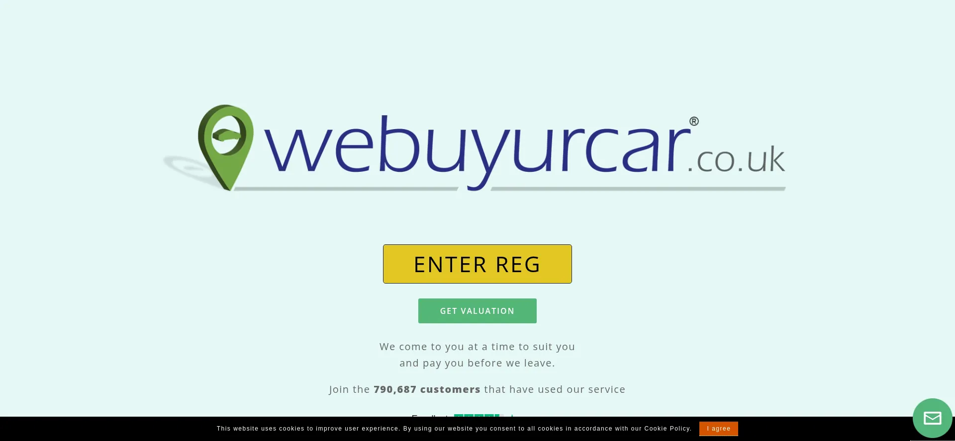 Website screenshot of Webuyurcar.co.uk