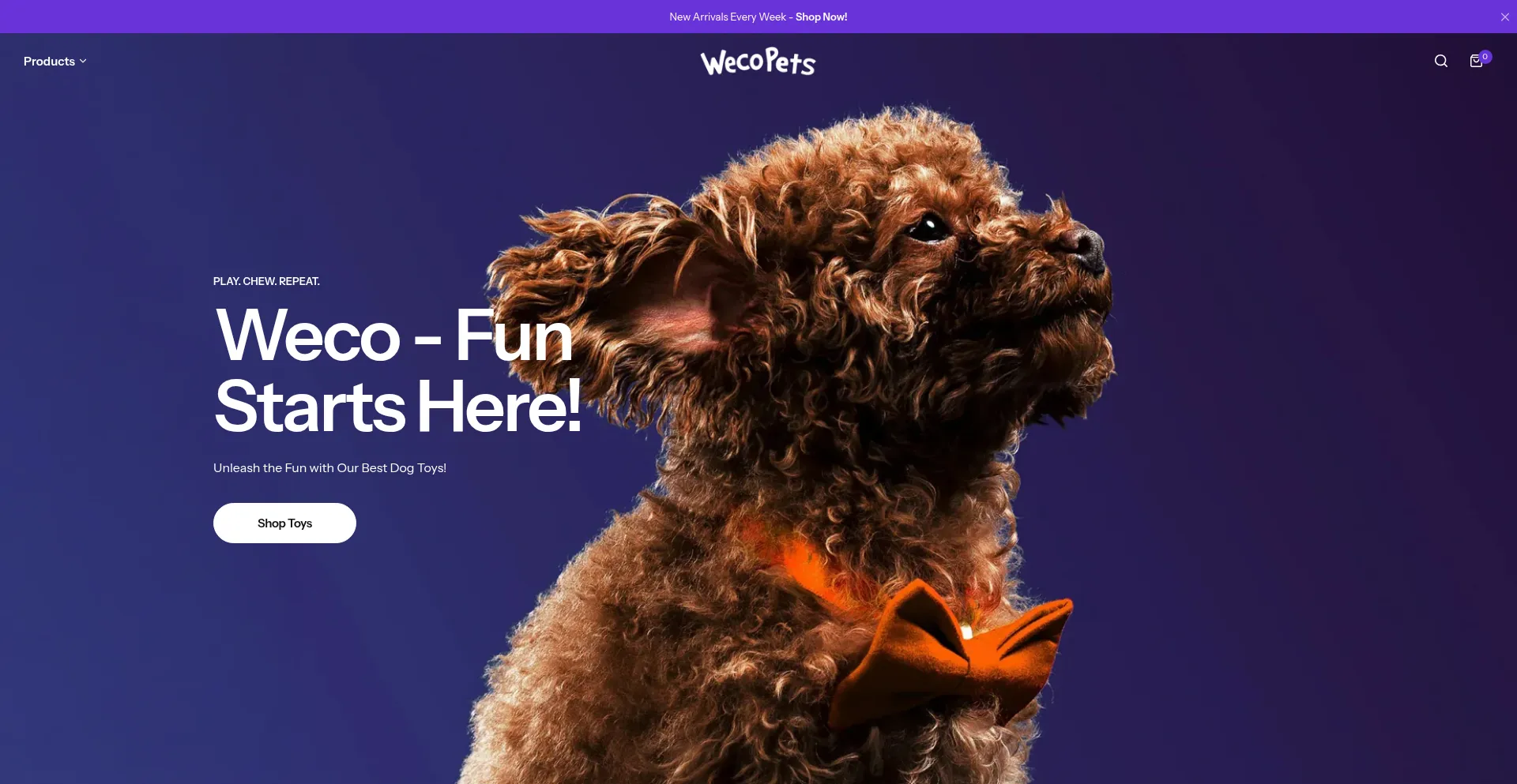 Website screenshot of Wecopets.com