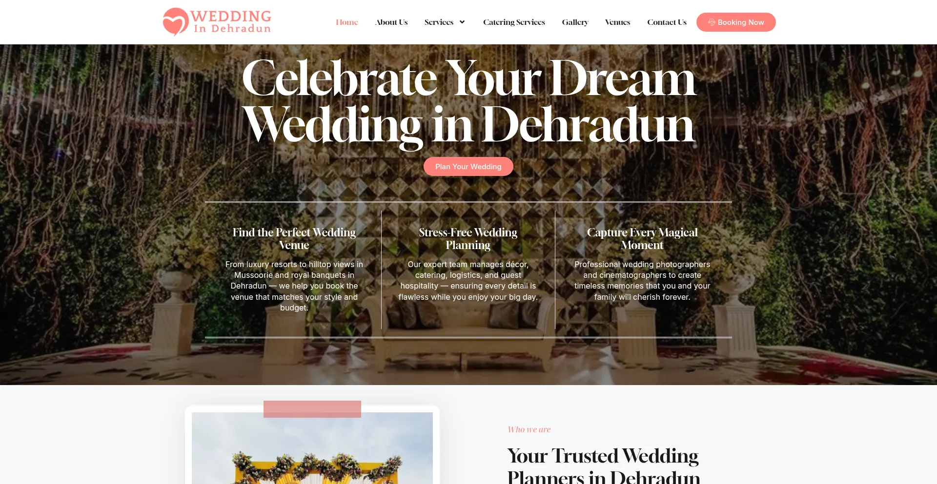 Website screenshot of Weddingindehradun.com