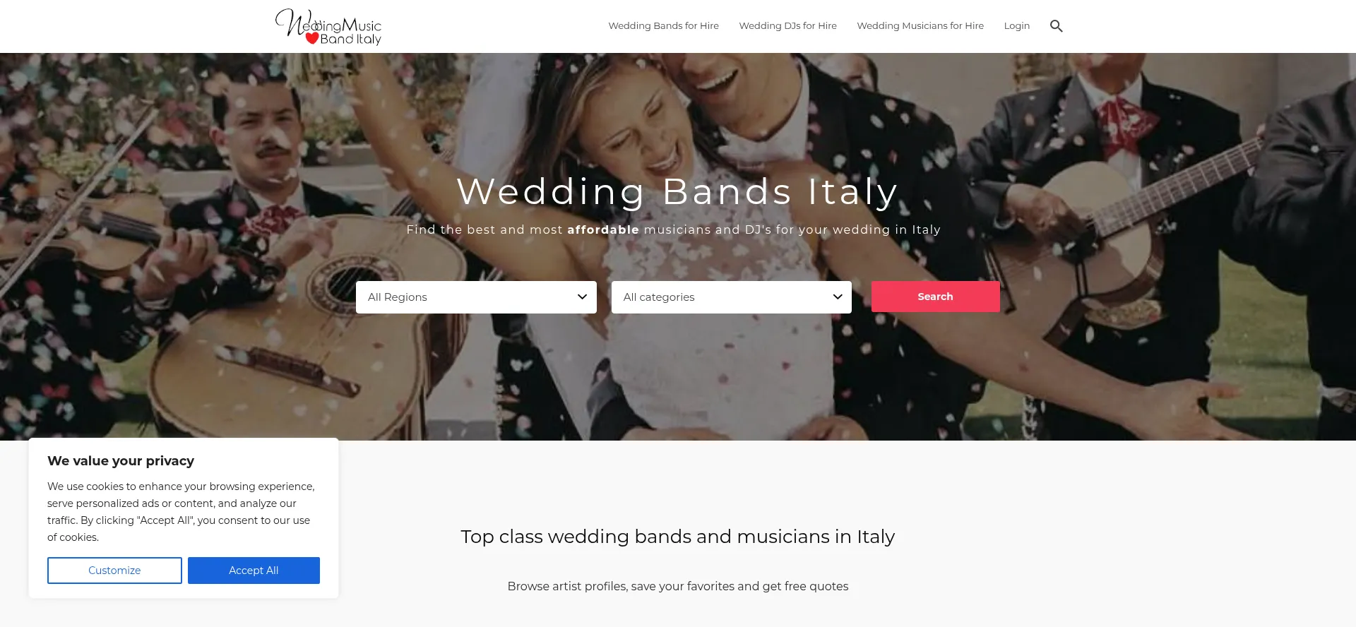 Weddingmusicbanditaly.com