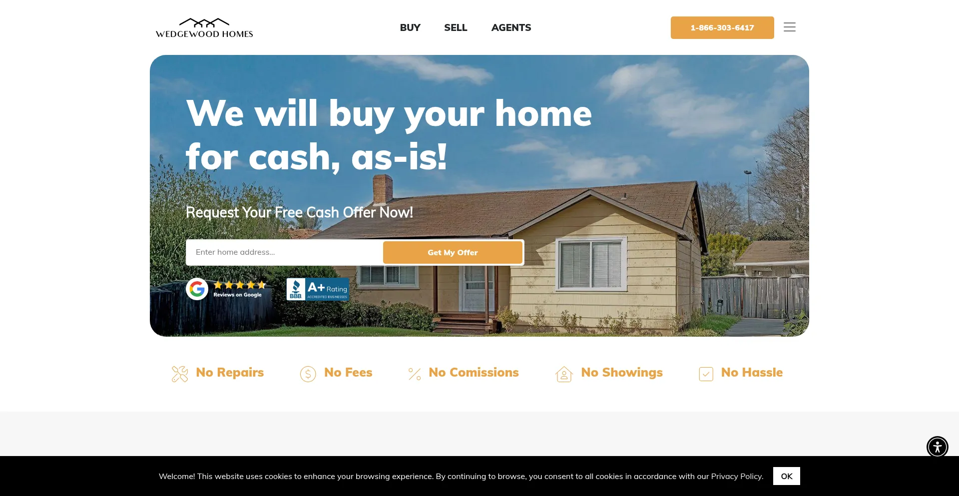 Website screenshot of Wedgewoodhomes.com