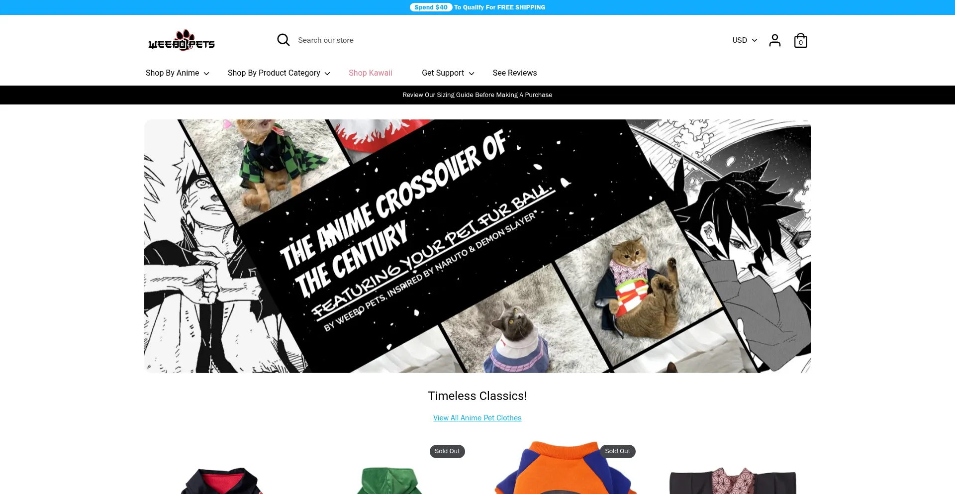 Website screenshot of Weebopets.com