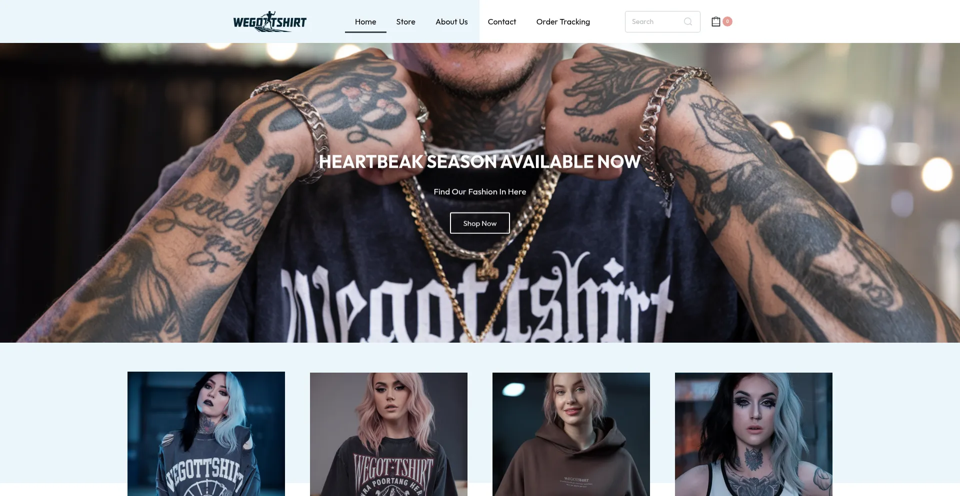 Website screenshot of Wegottshirt.com