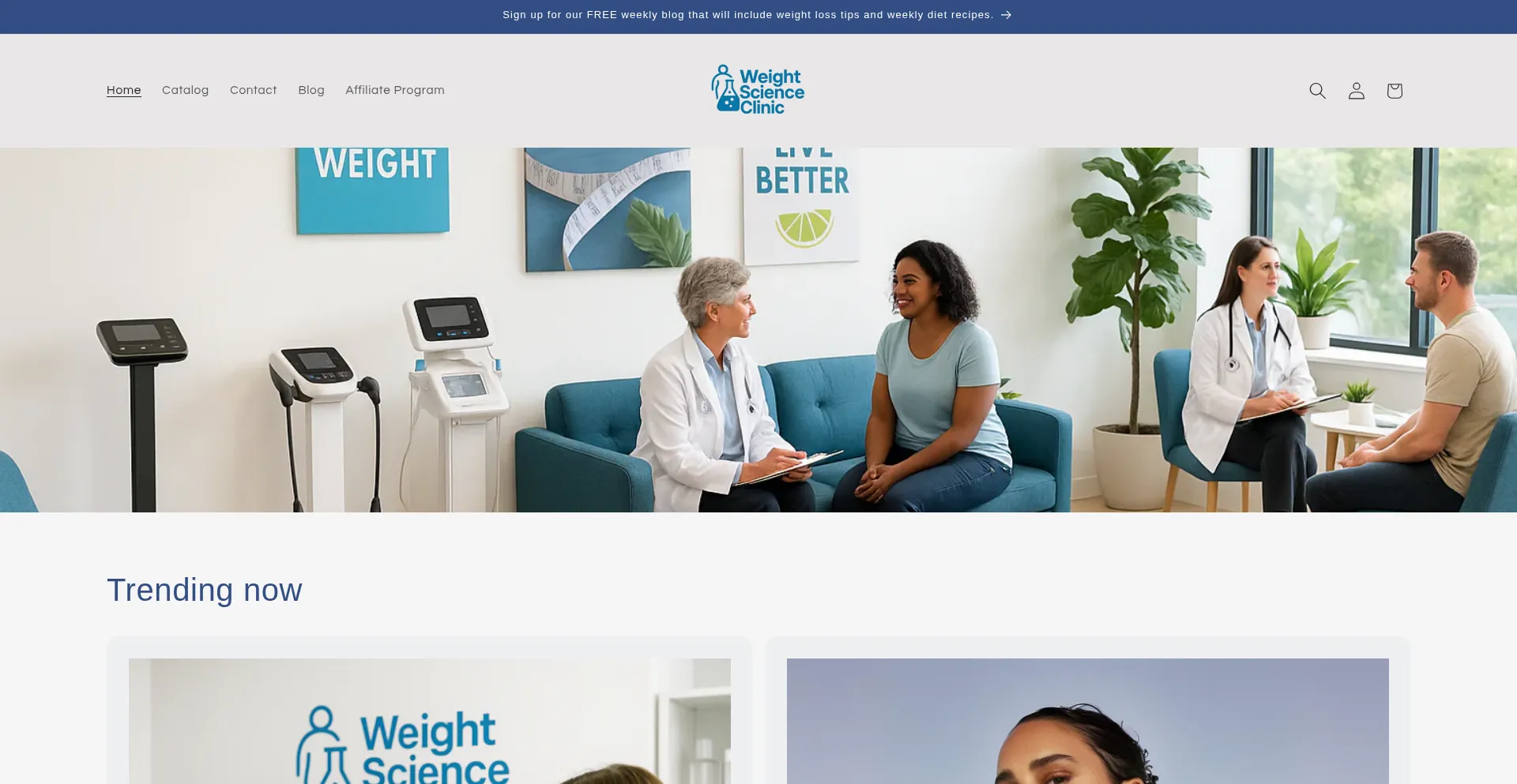 Website screenshot of Weightscienceclinic.com