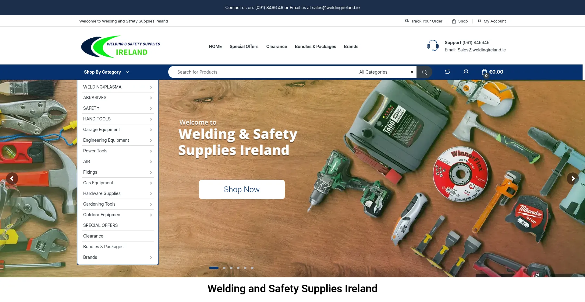 Website screenshot of Weldingireland.ie