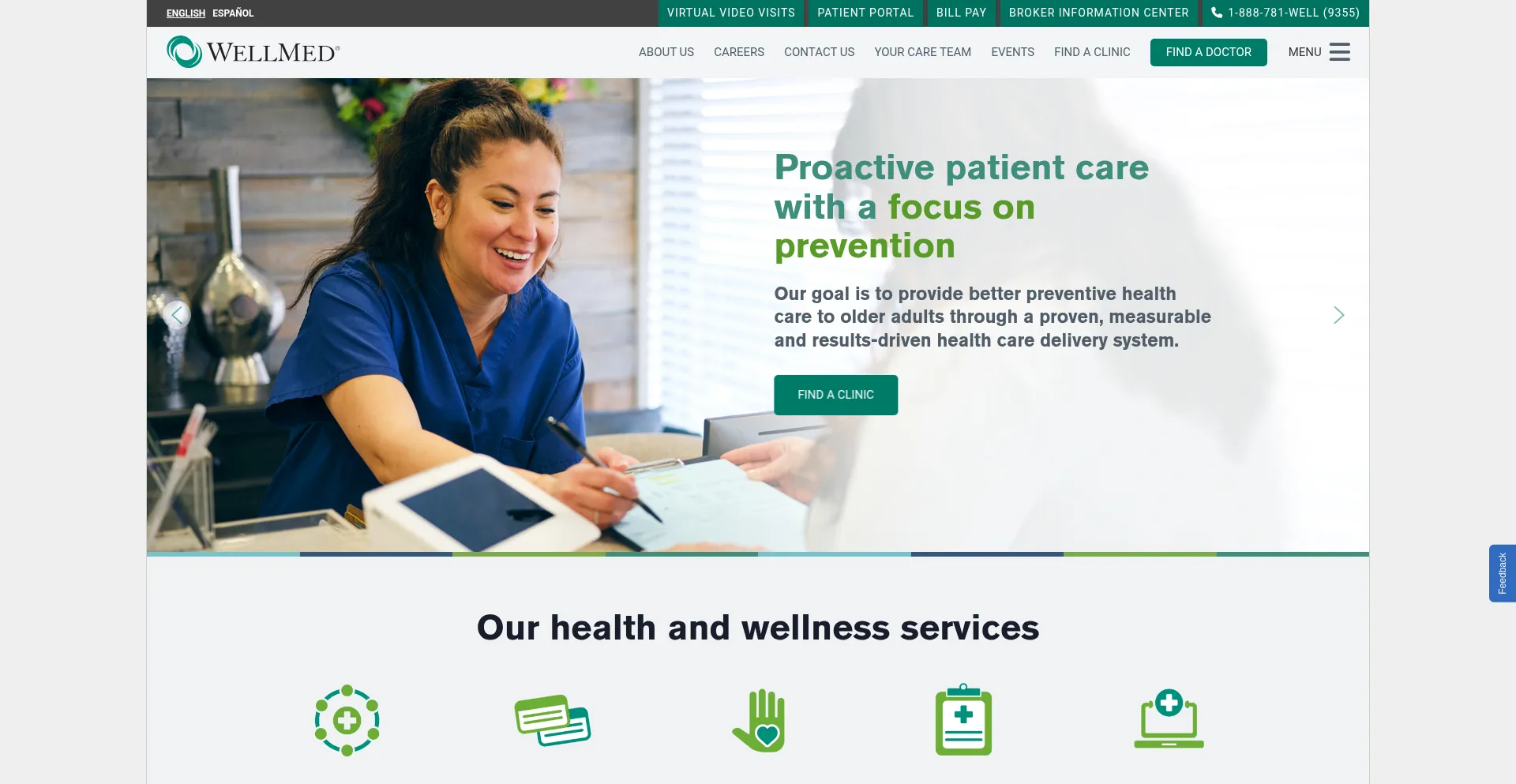 Website screenshot of Wellmed.net