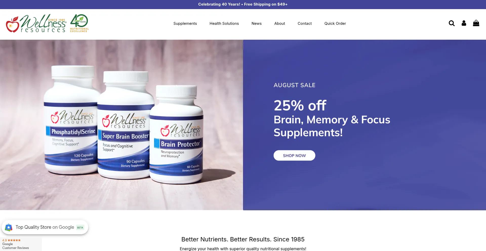 Website screenshot of Wellnessresources.com