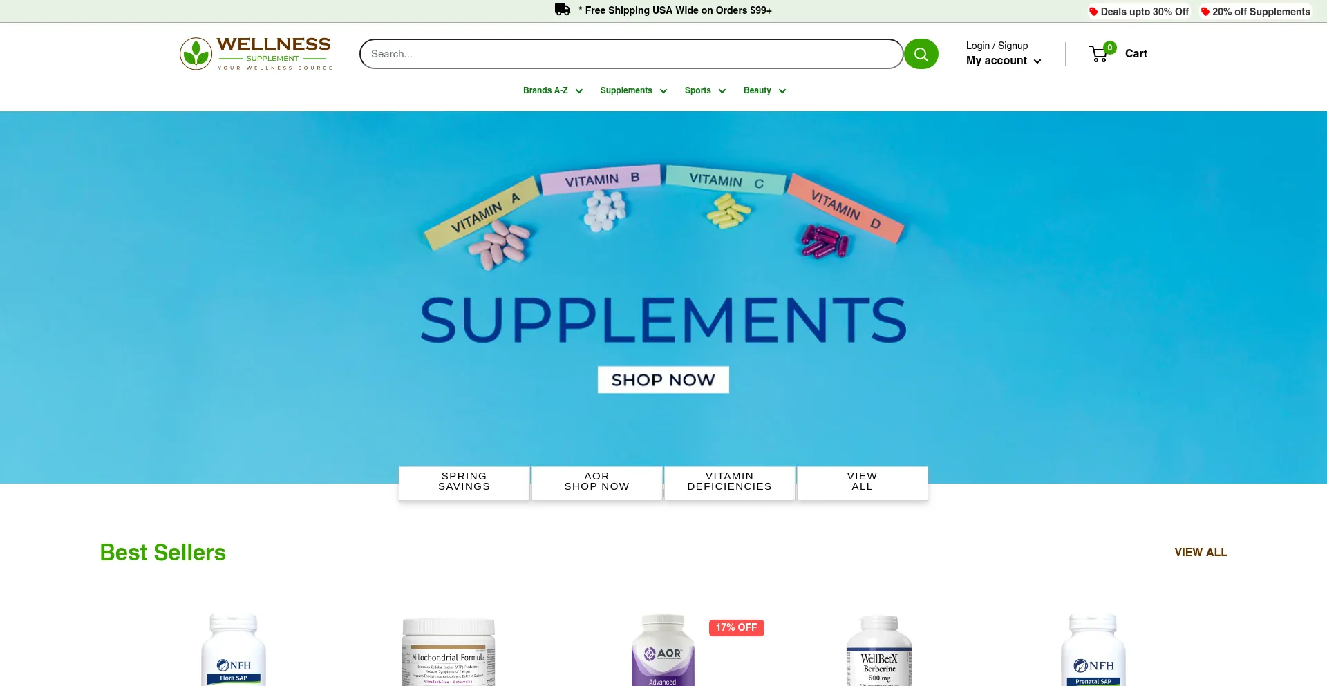 Website screenshot of Wellnessupplement.com