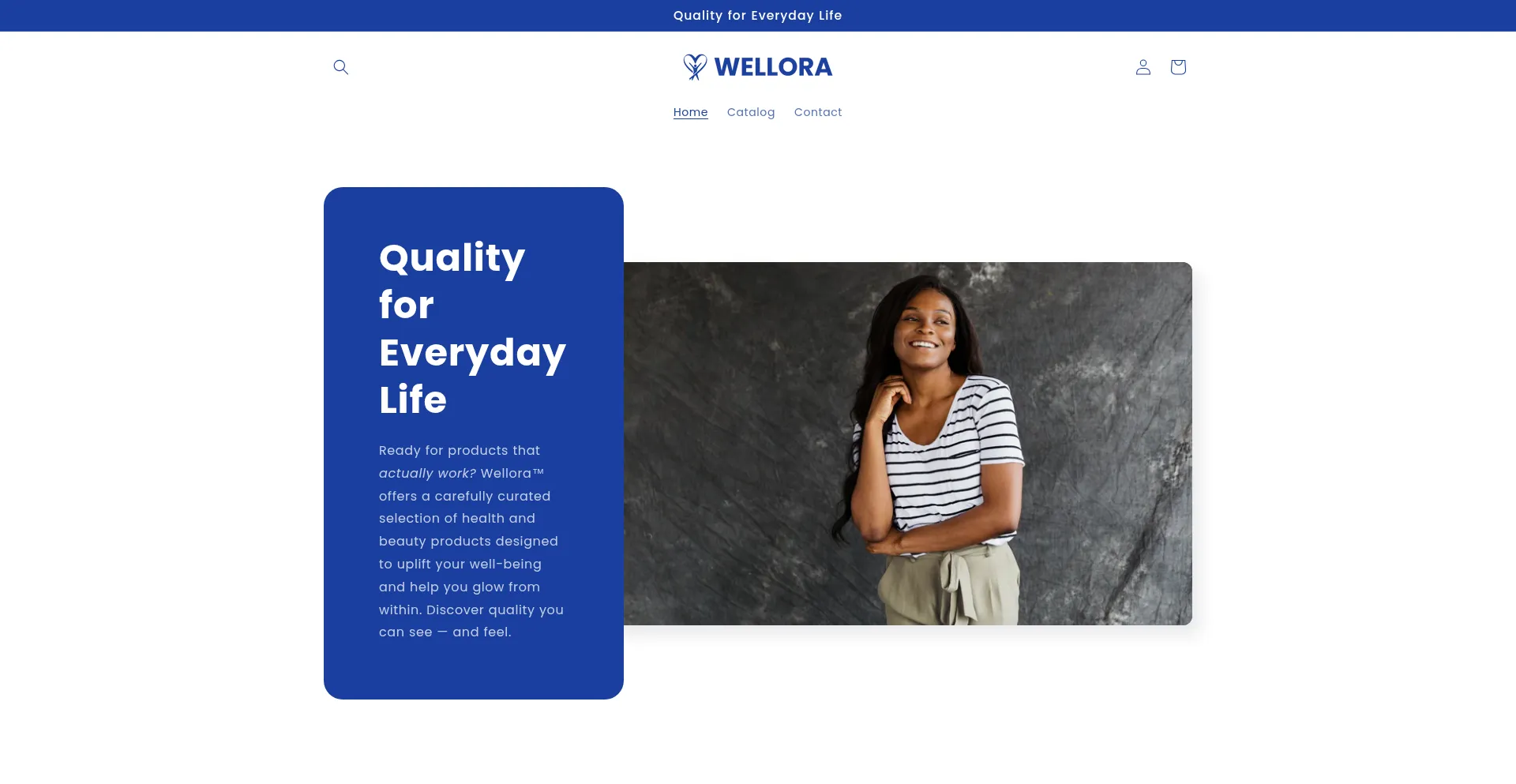 Website screenshot of Wellora.co.za