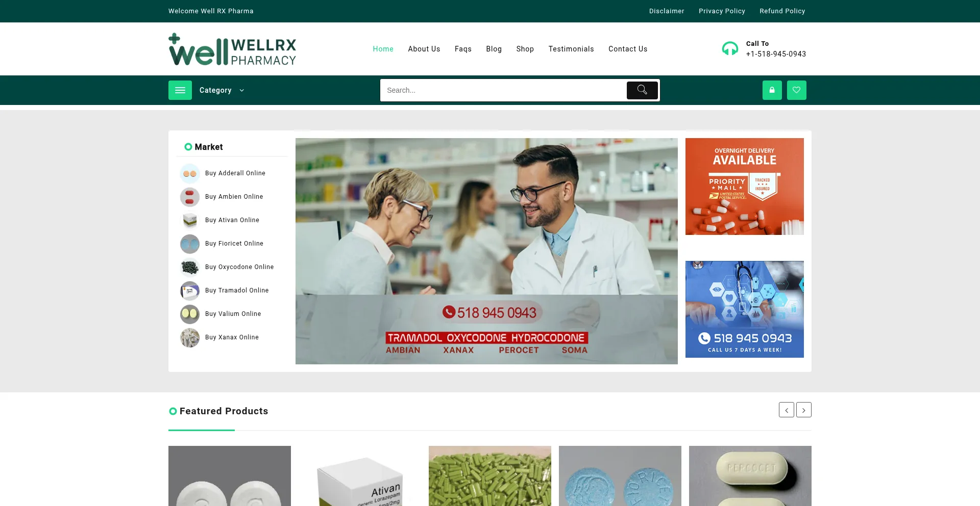 Website screenshot of Wellrxpharma.com