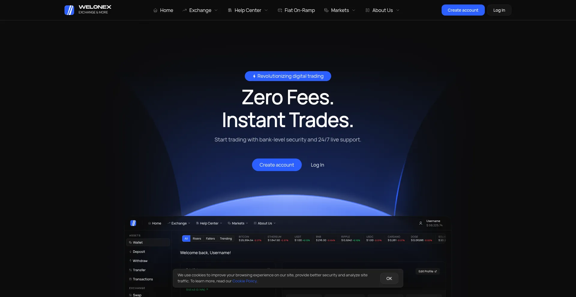Website screenshot of Welonex.com