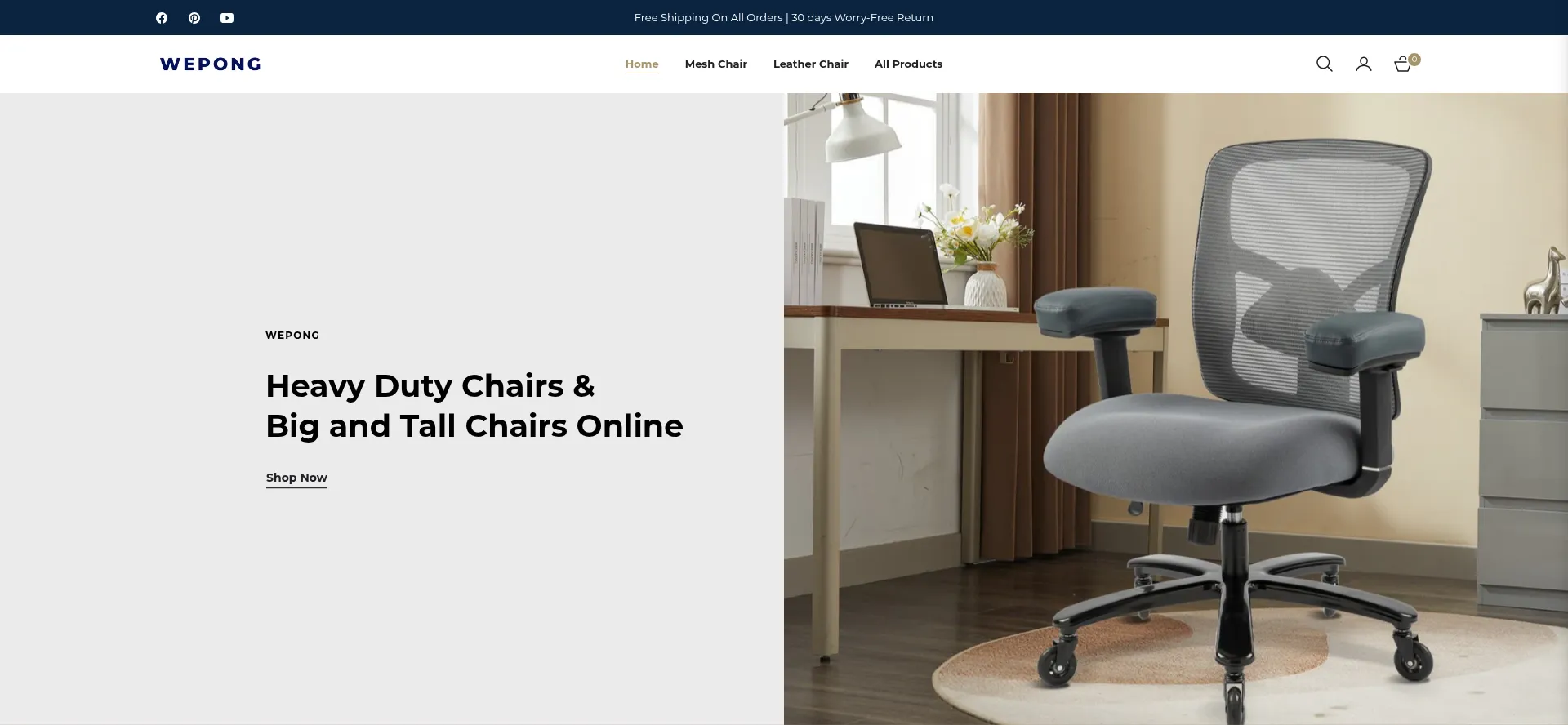 Website screenshot of Wepong.com