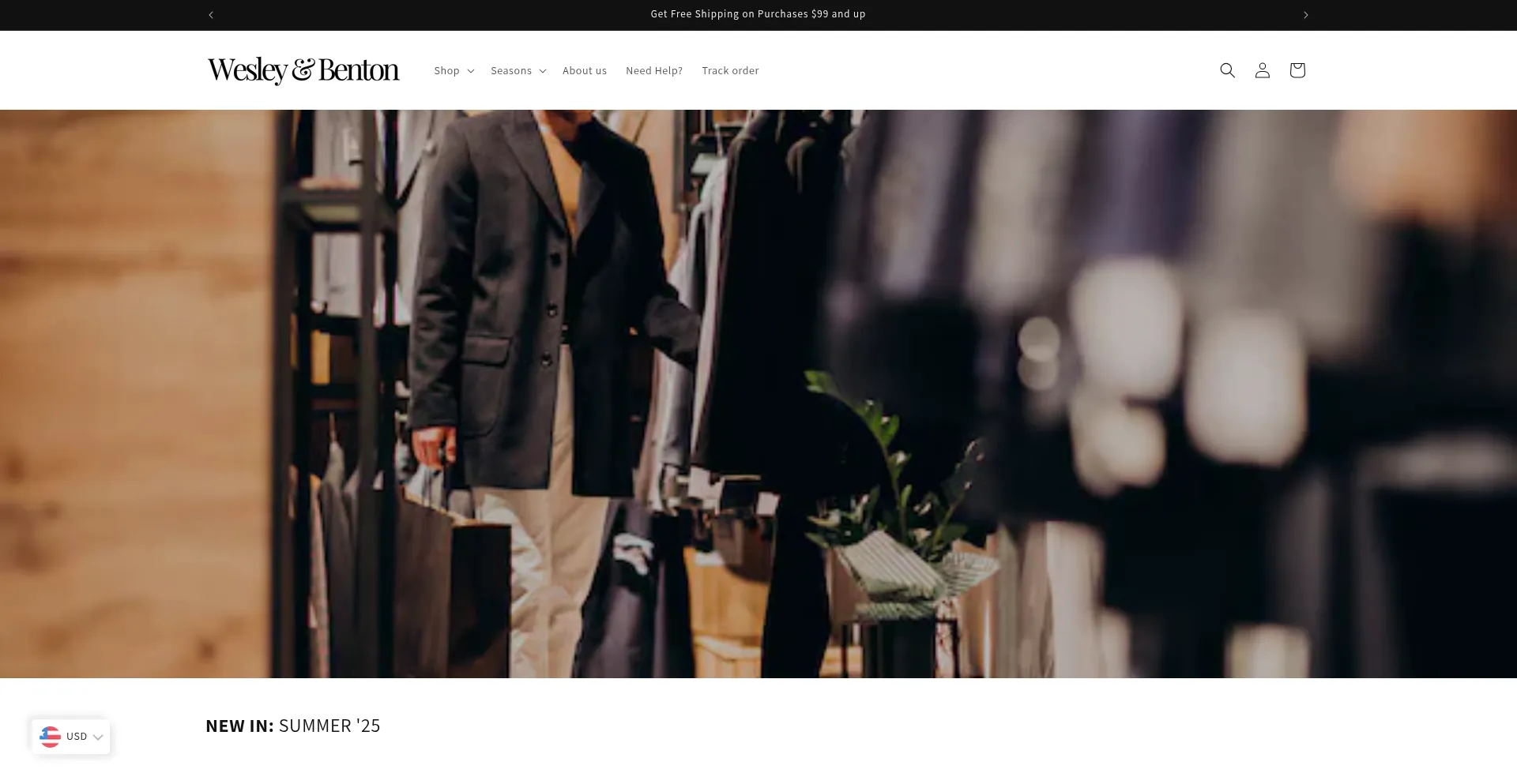 Website screenshot of Wesleybenton.com