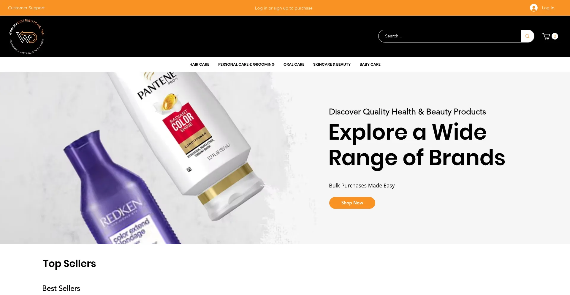 Website screenshot of Wesleydistributors.com