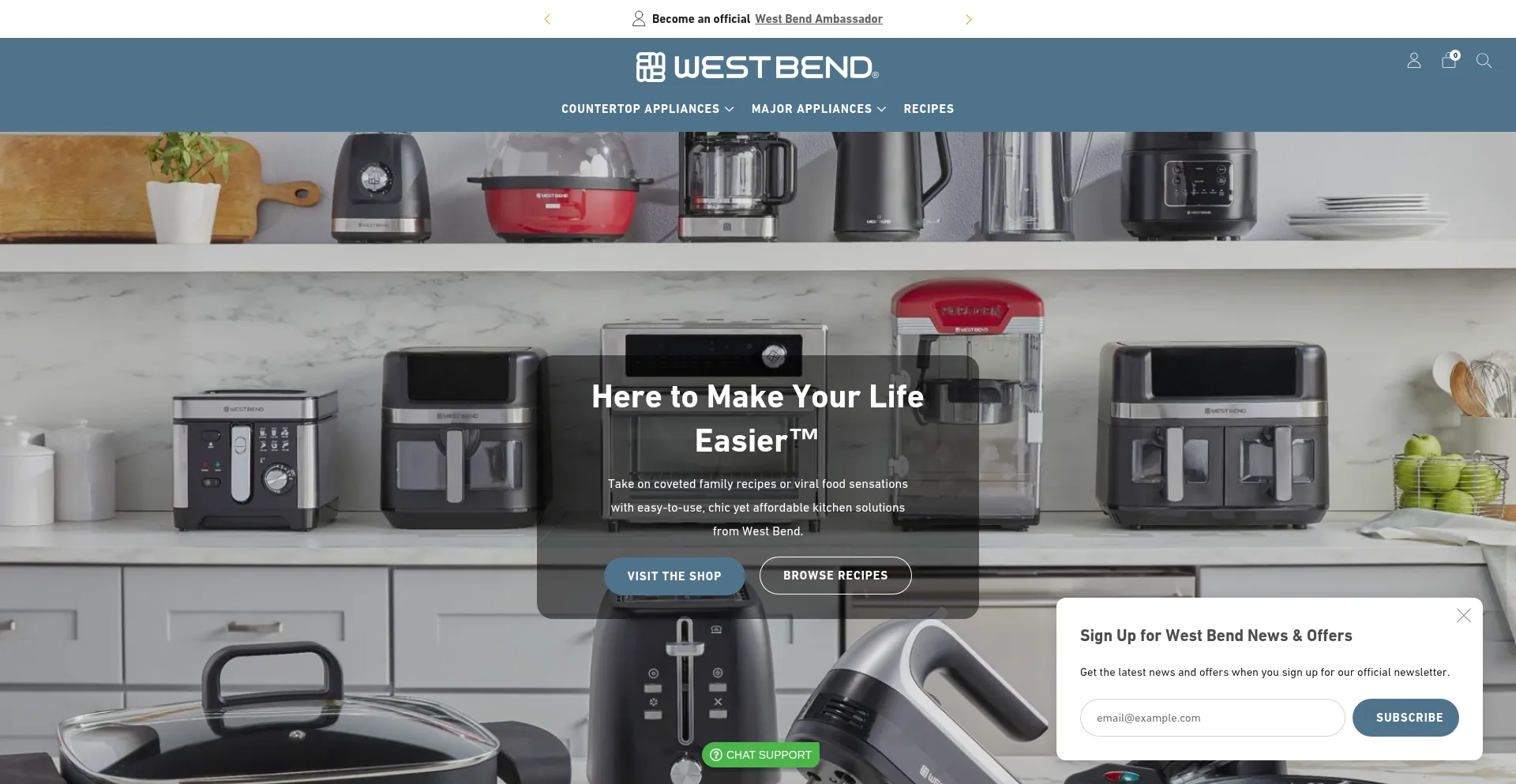 Website screenshot of Westbend.com