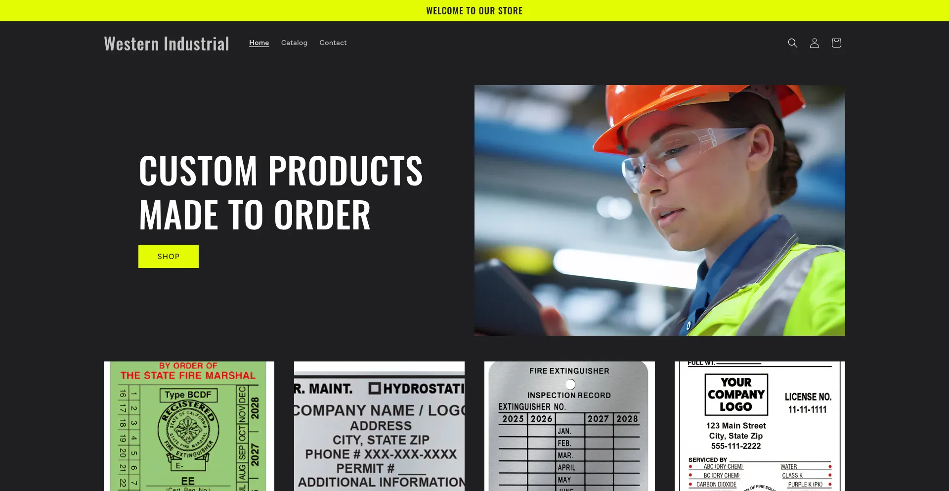 Website screenshot of Western-industrial.com