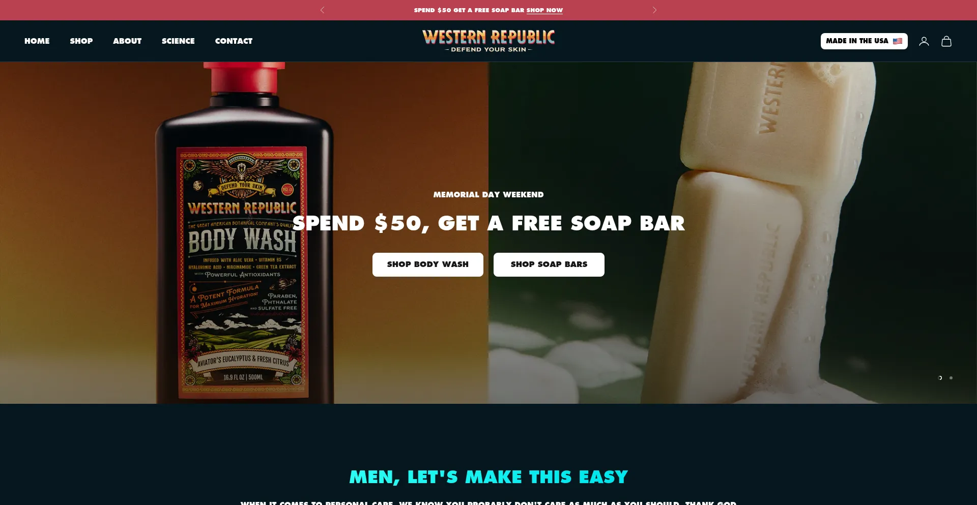 Website screenshot of Westernrepublic.com