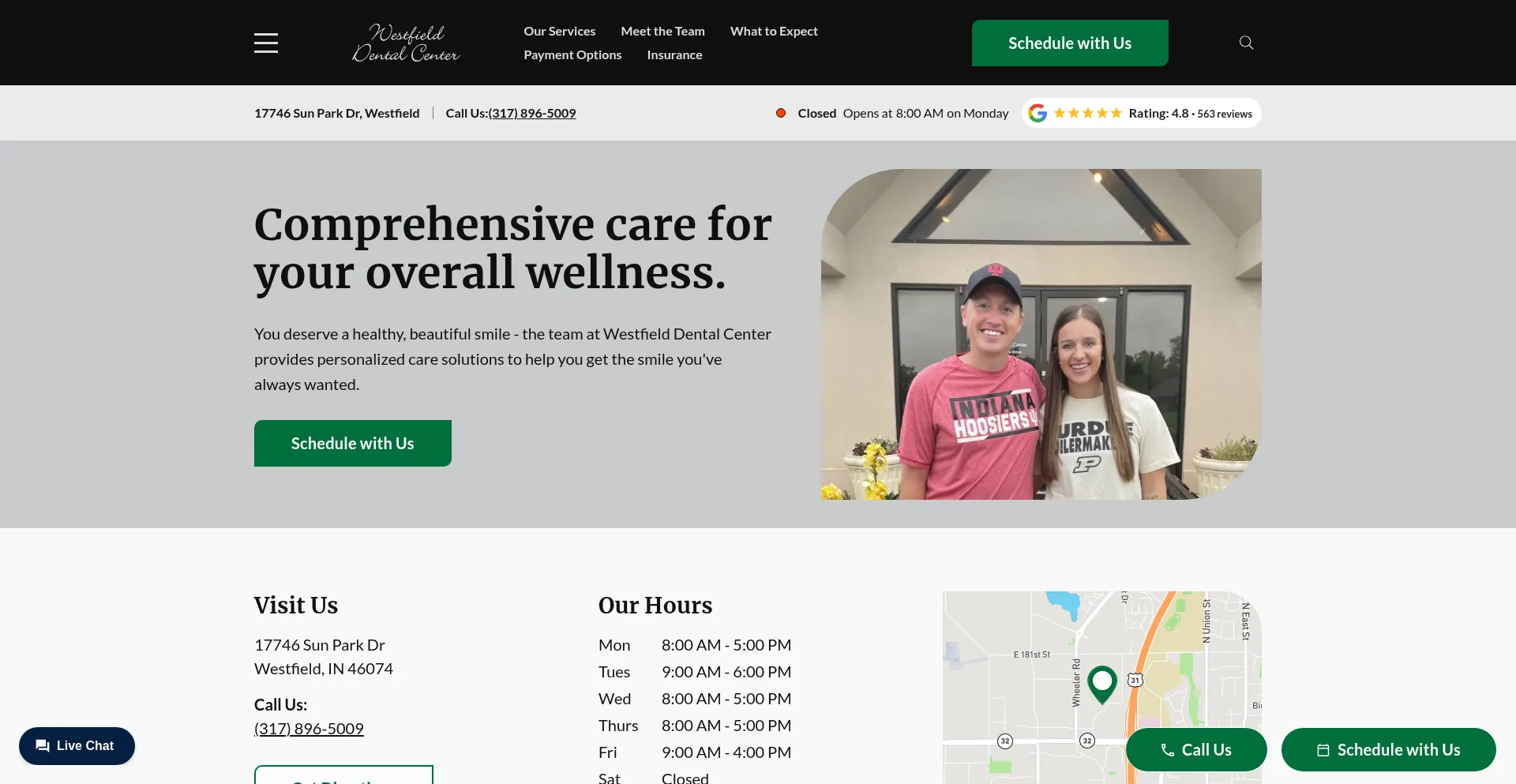 Website screenshot of Westfielddentalcenter.com