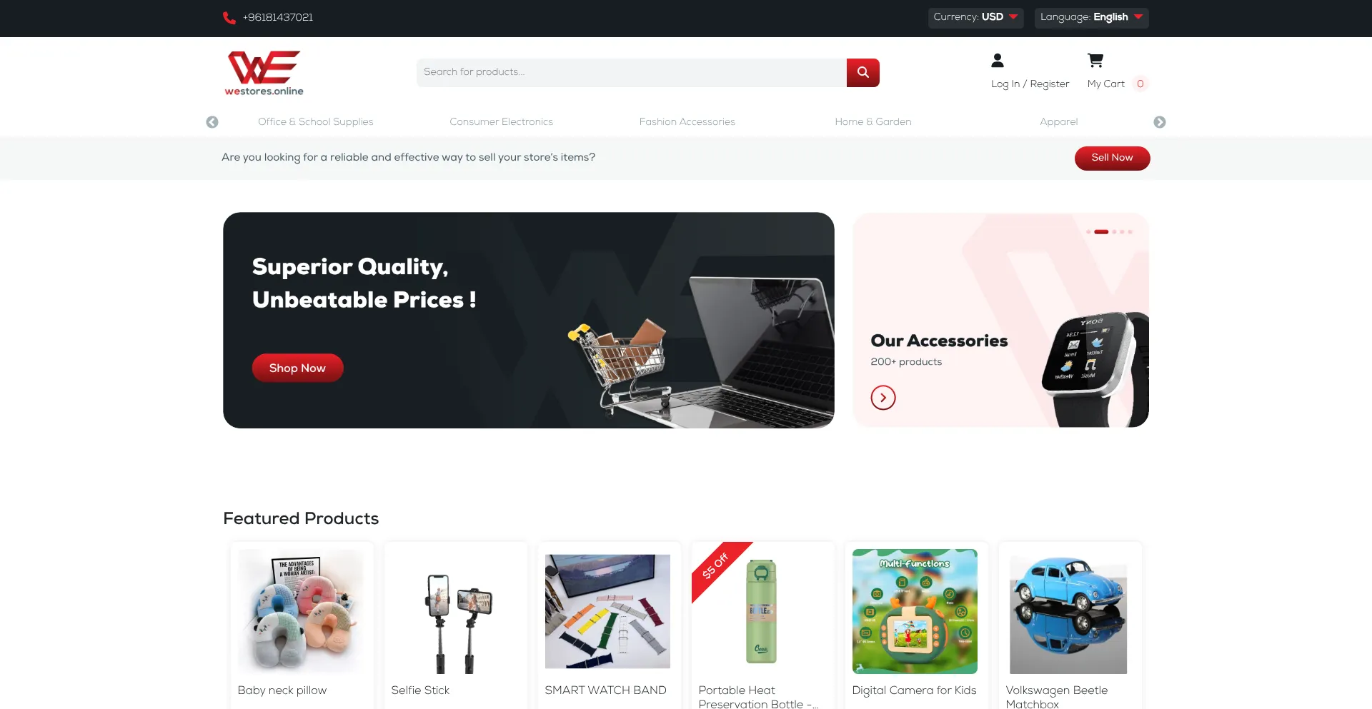 Website screenshot of Westores.online