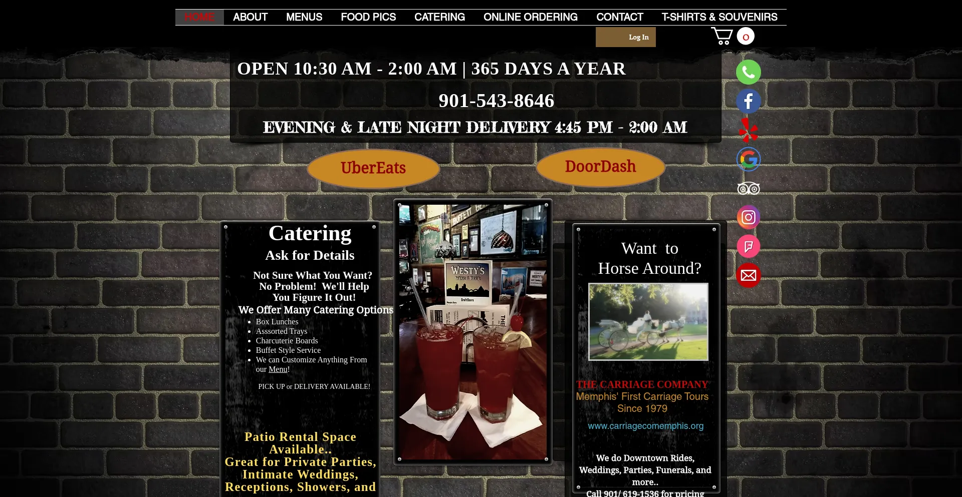 Website screenshot of Westysmemphis.com